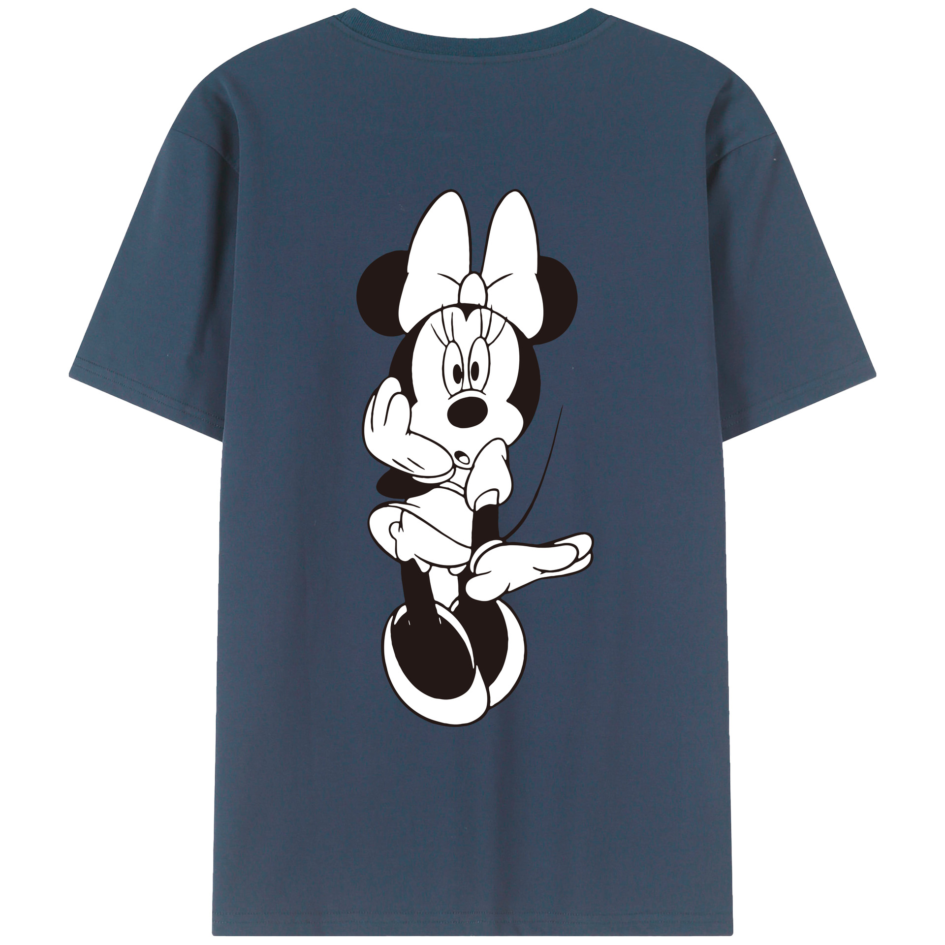 ミッキーマウス Mickey Mouse 綿100％ メンズ半袖Tシャツ（バックプリント） 通気性