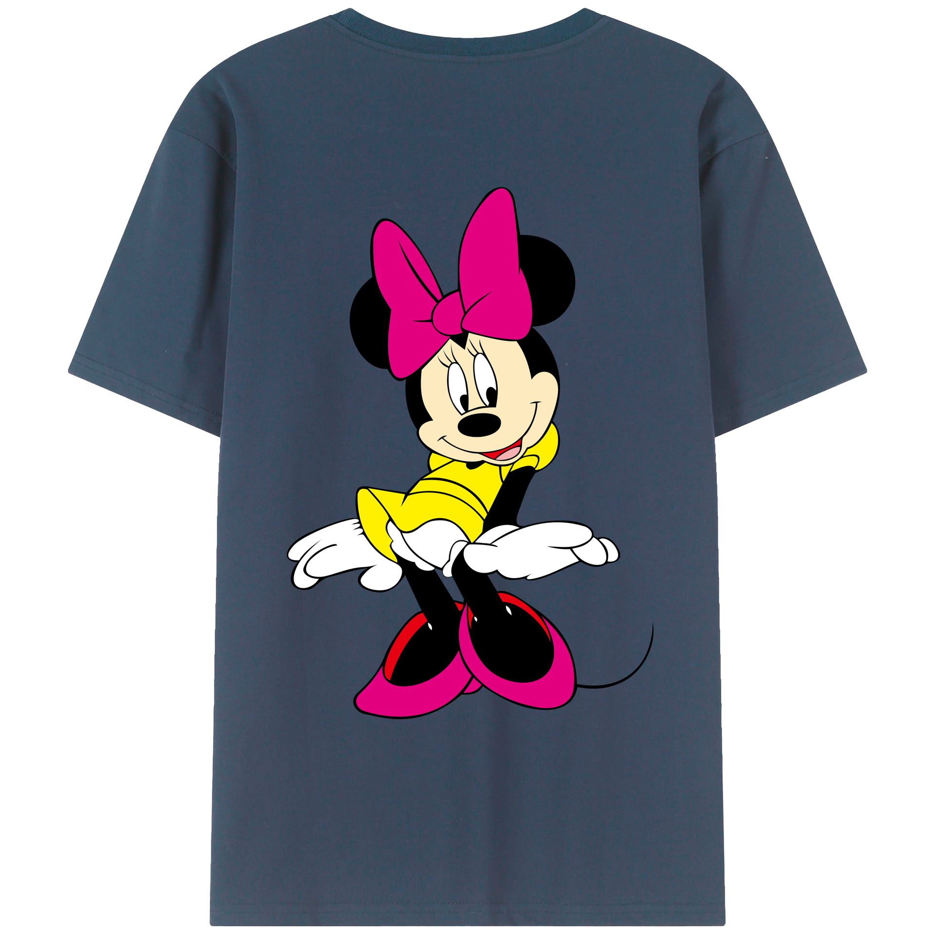 ミッキーマウス Mickey Mouse 綿100％ メンズ半袖Tシャツ（バックプリント） 通気性