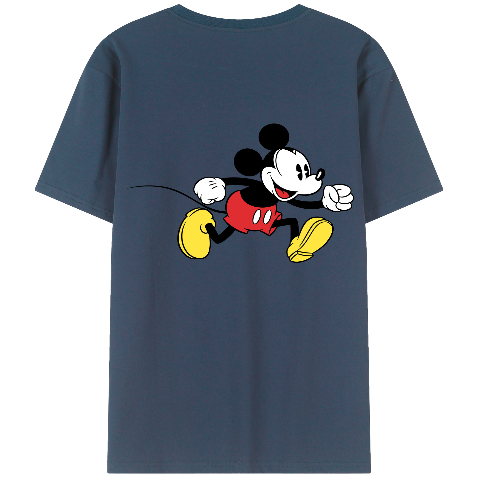 （画像用） ミッキーマウス Mickey Mouse 綿100％ メンズ半袖Tシャツ（バックプリント） 通気性