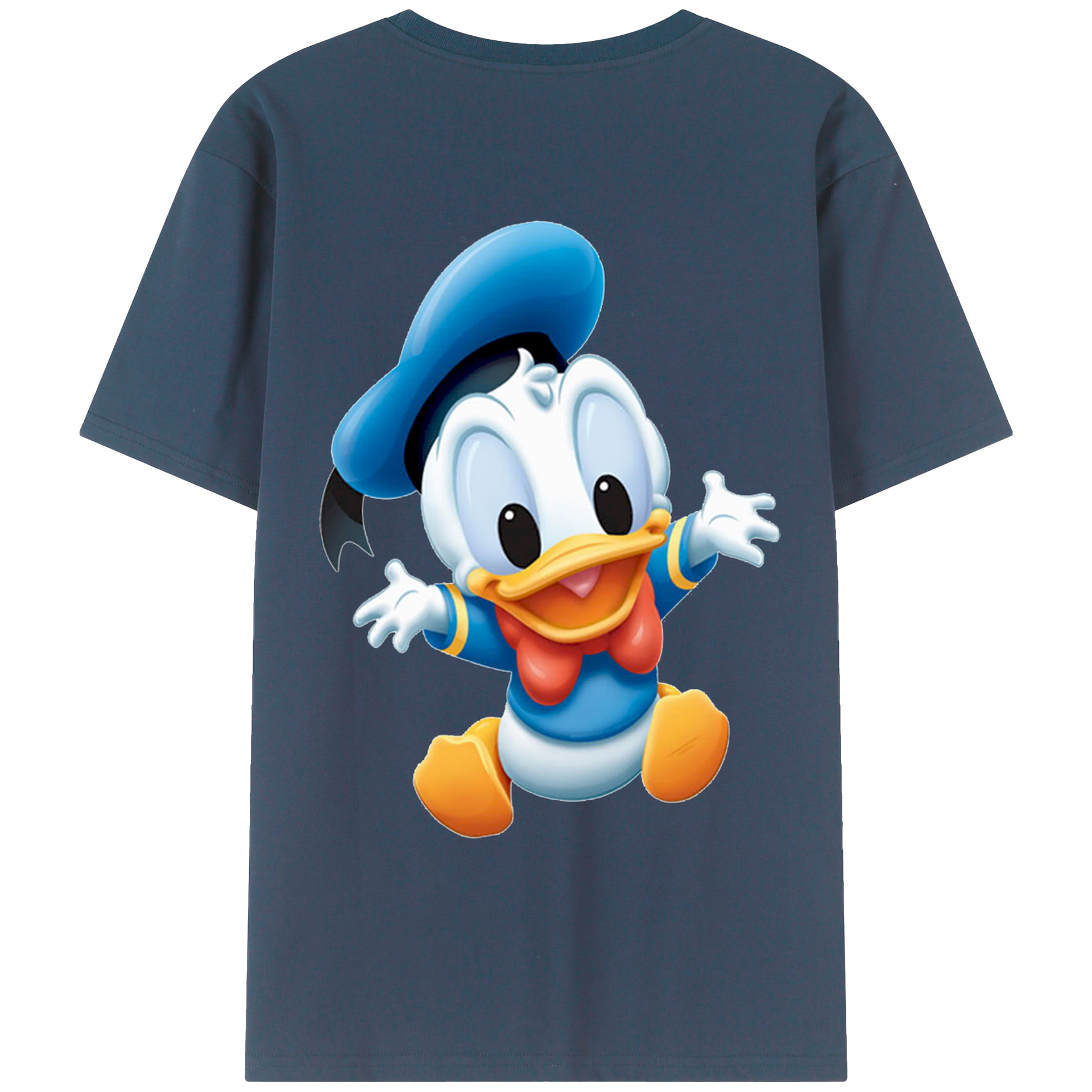 ミッキーマウス Mickey Mouse 綿100％ メンズ半袖Tシャツ（バックプリント） 通気性