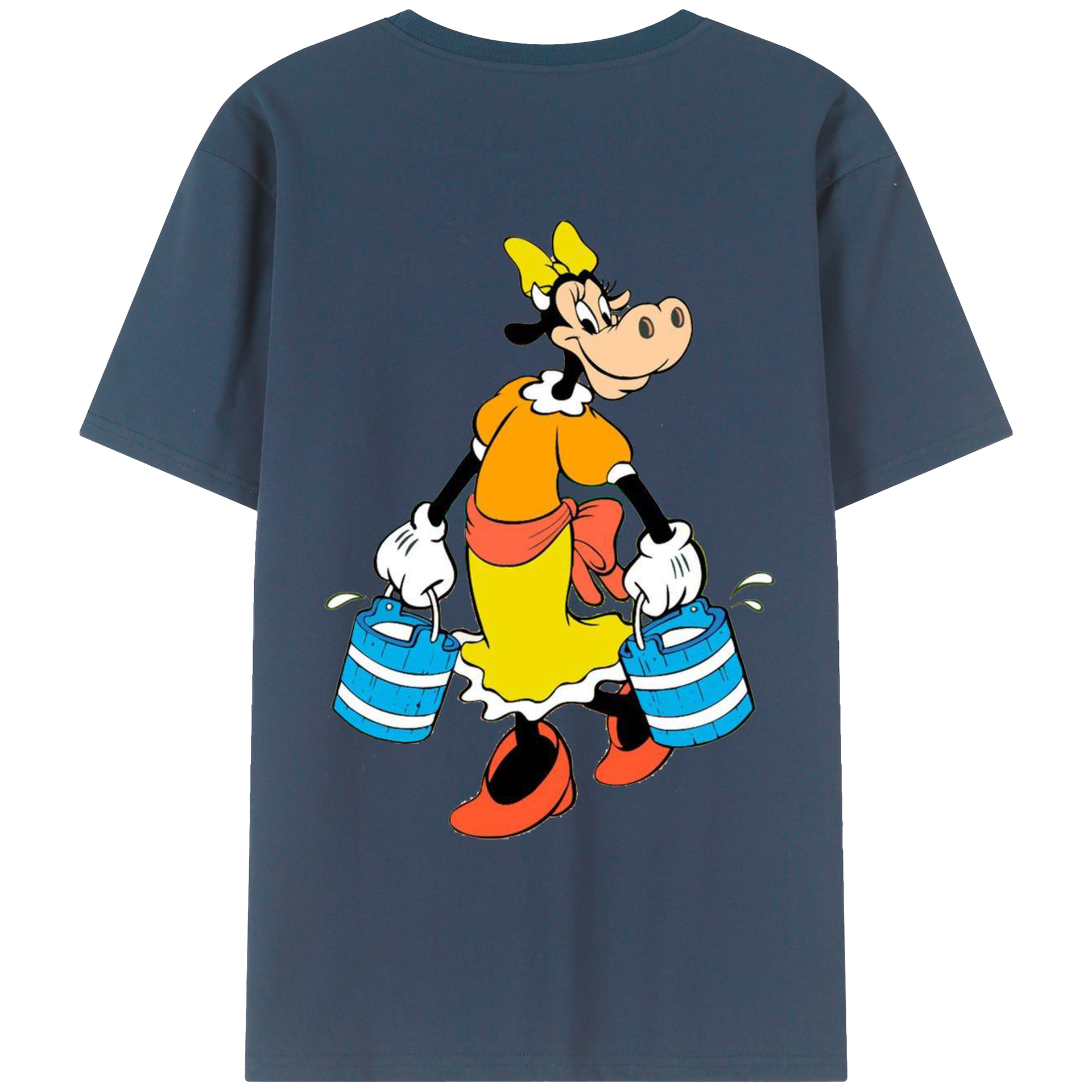 ミッキーマウス Mickey Mouse 綿100％ メンズ半袖Tシャツ（バックプリント） 通気性