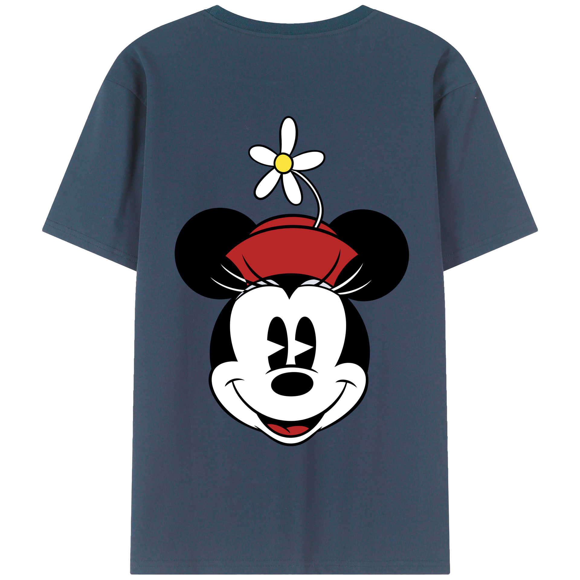 ミッキーマウス Mickey Mouse 綿100％ メンズ半袖Tシャツ（バックプリント） 通気性