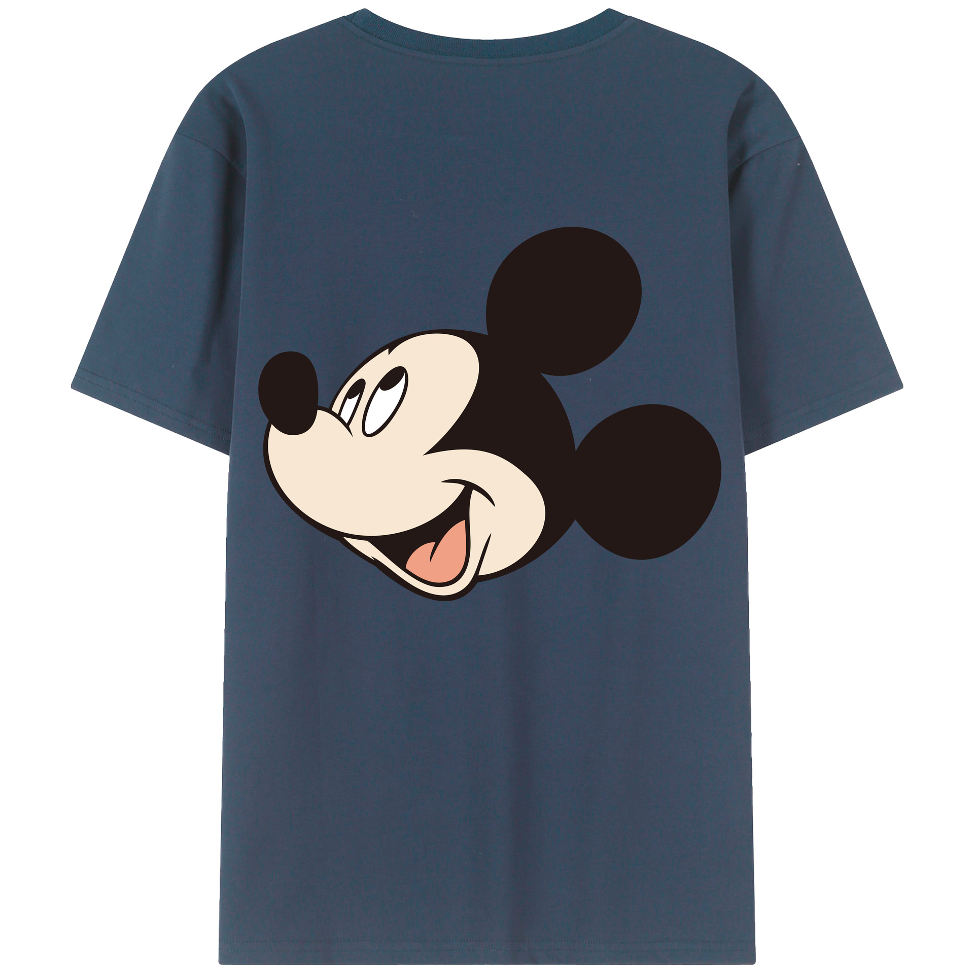 ミッキーマウス Mickey Mouse 綿100％ メンズ半袖Tシャツ（バックプリント） 通気性