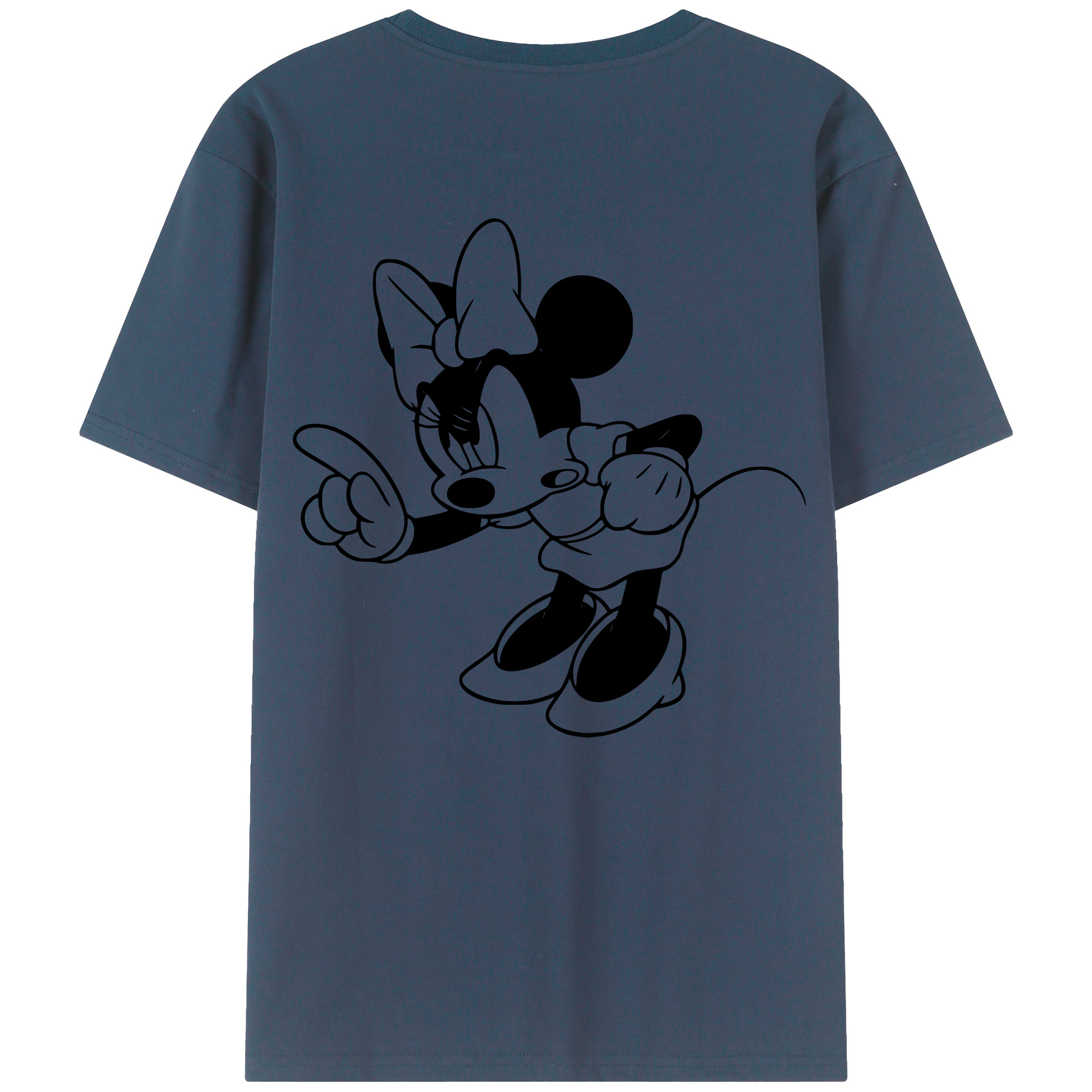 ミッキーマウス Mickey Mouse 綿100％ メンズ半袖Tシャツ（バックプリント） 通気性