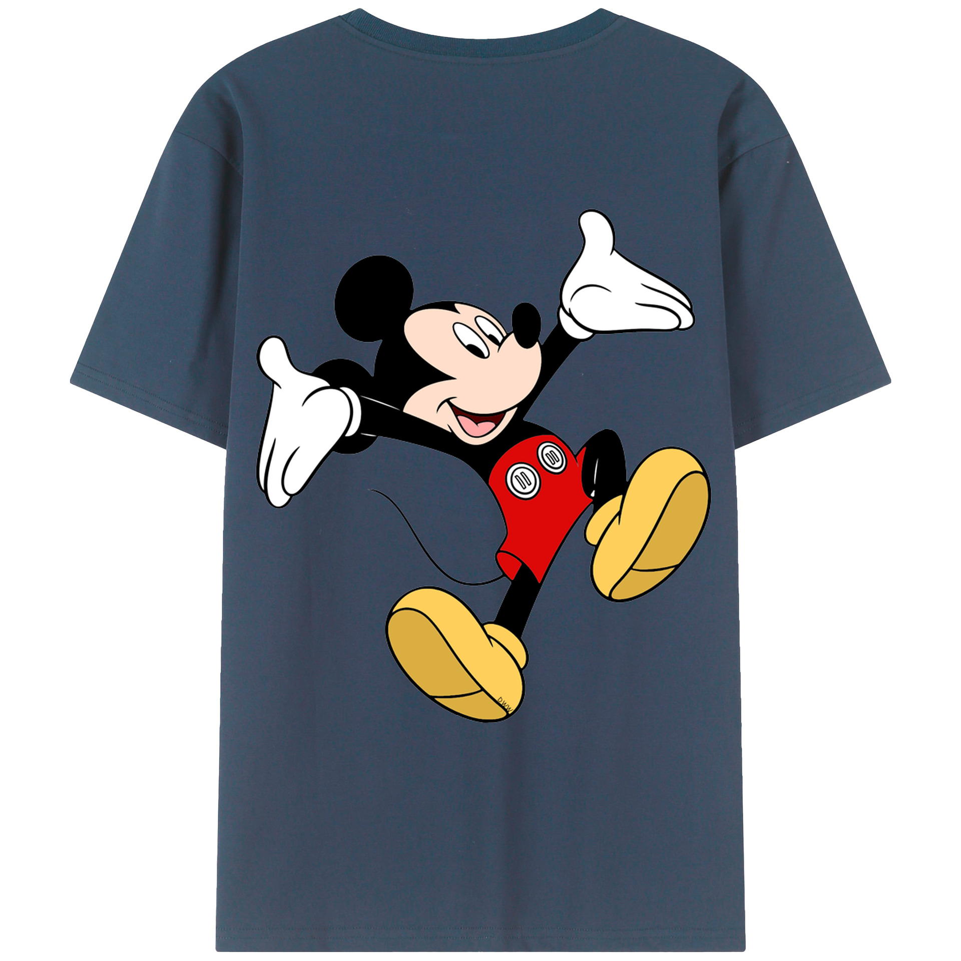 ミッキーマウス Mickey Mouse 綿100％ メンズ半袖Tシャツ（バックプリント） 通気性
