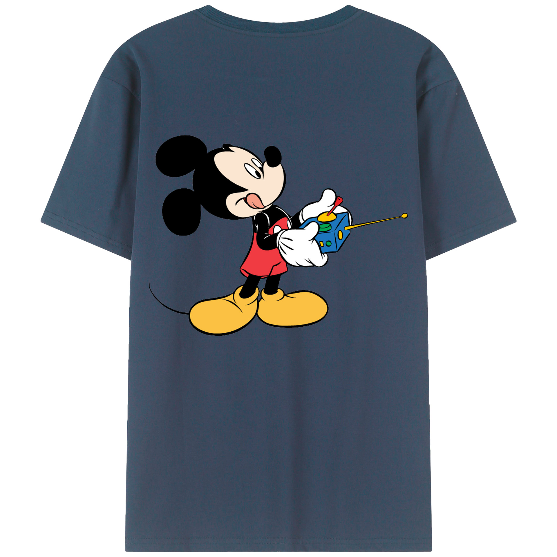 ミッキーマウス Mickey Mouse 綿100％ メンズ半袖Tシャツ（バックプリント） 通気性