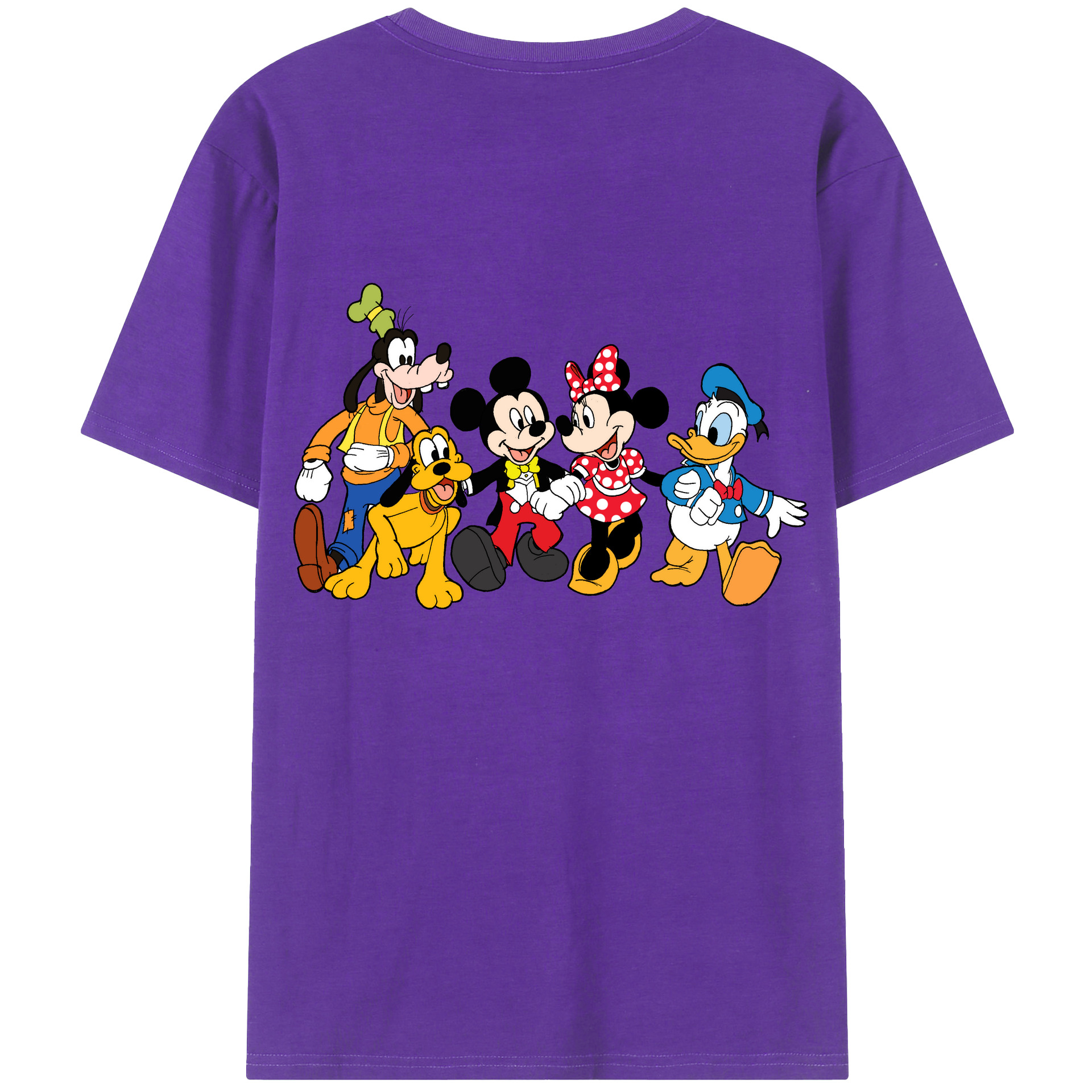（画像用） ミッキーマウス Mickey Mouse 綿100％ メンズ半袖Tシャツ（バックプリント） 通気性
