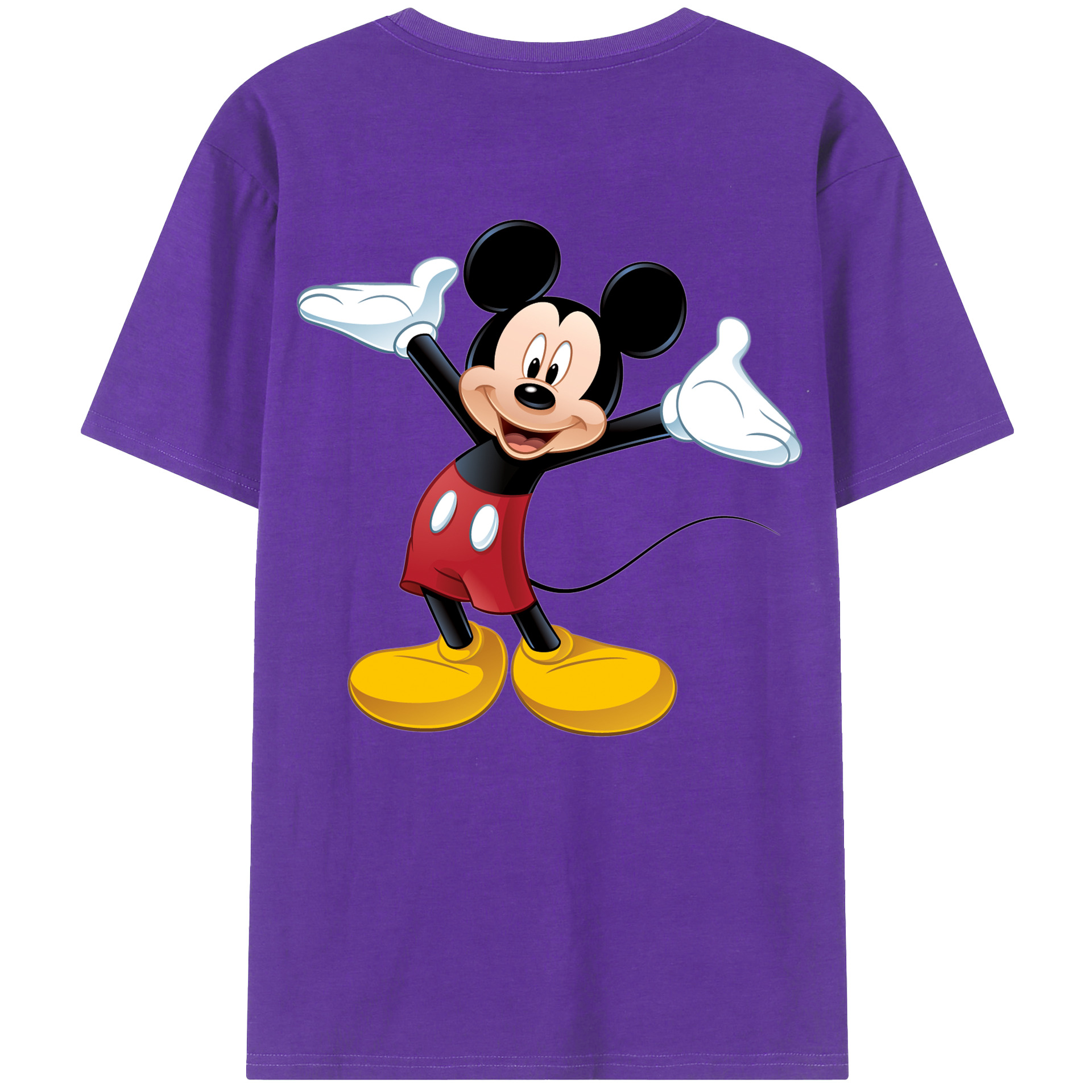 （画像用） ミッキーマウス Mickey Mouse 綿100％ メンズ半袖Tシャツ（バックプリント） 通気性