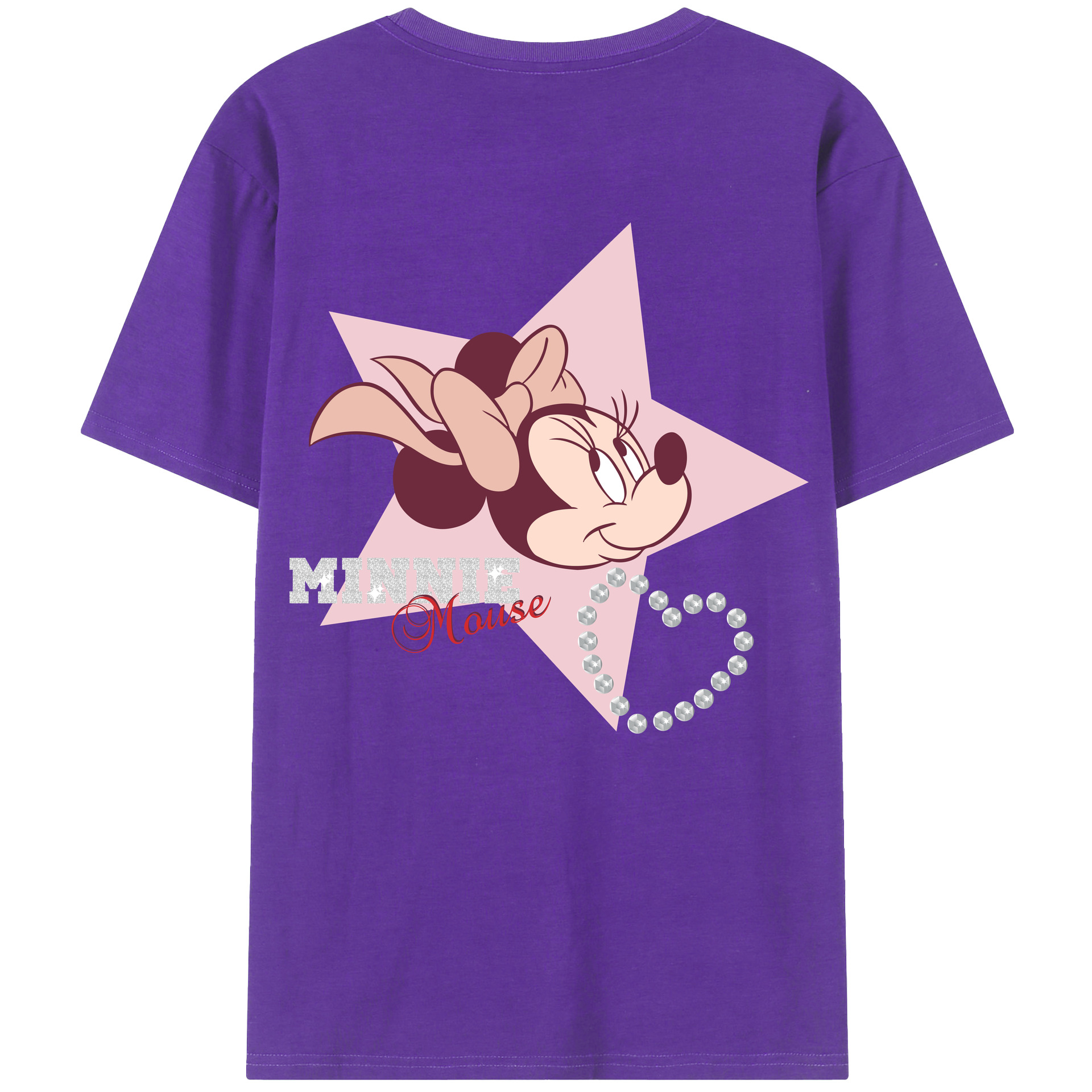 ミッキーマウス Mickey Mouse 綿100％ メンズ半袖Tシャツ（バックプリント） 通気性