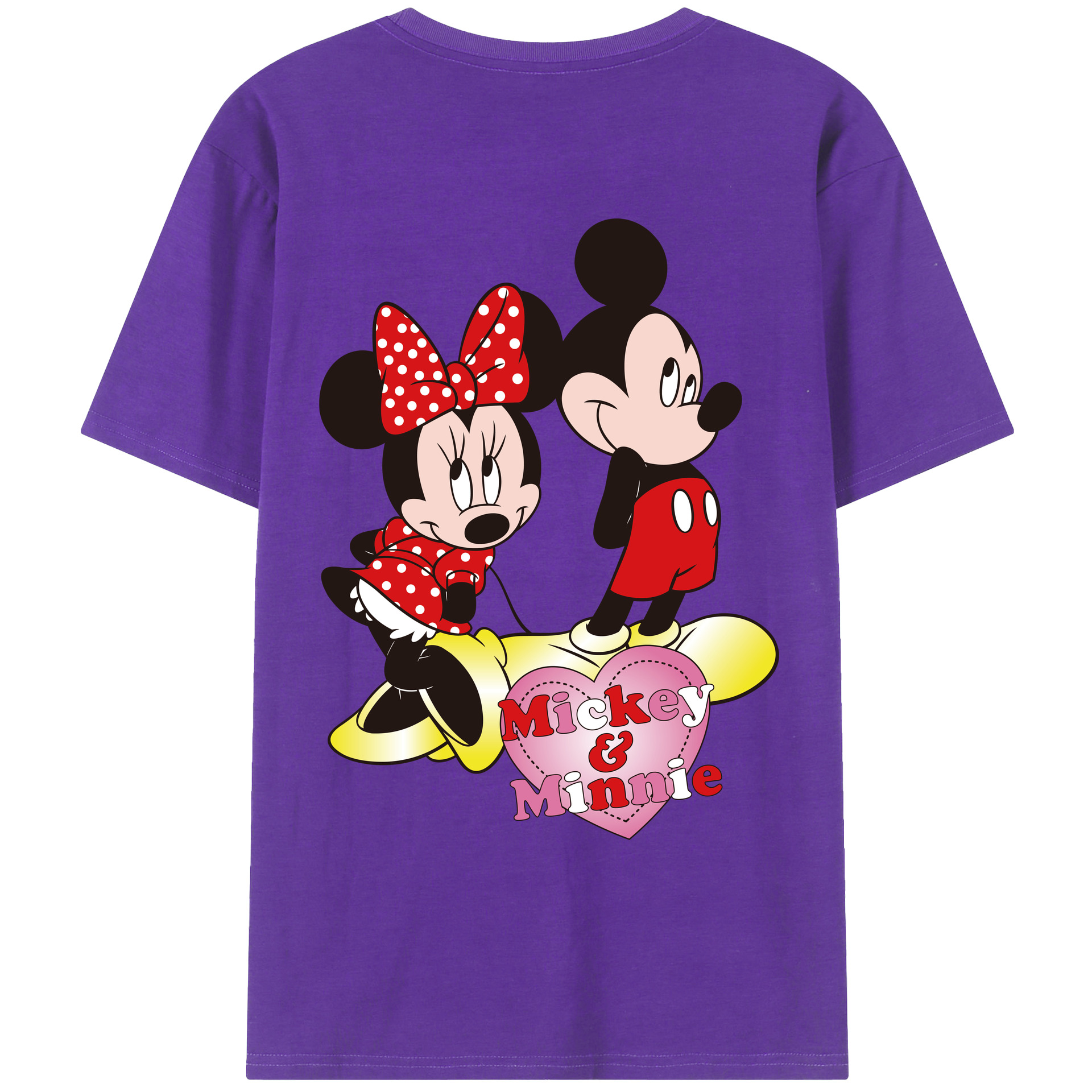 ミッキーマウス Mickey Mouse 綿100％ メンズ半袖Tシャツ（バックプリント） 通気性