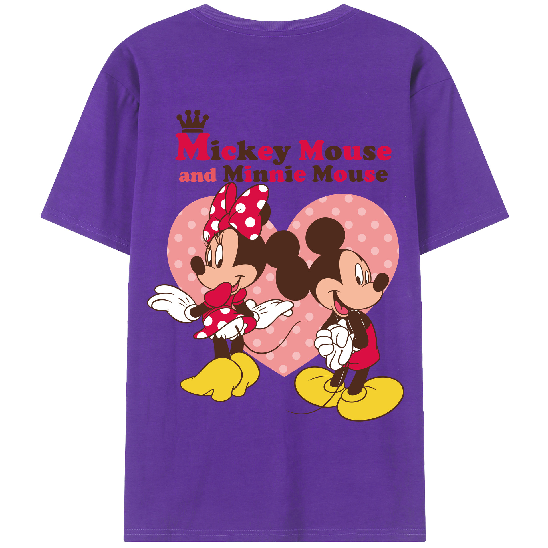 ミッキーマウス Mickey Mouse 綿100％ メンズ半袖Tシャツ（バックプリント） 通気性