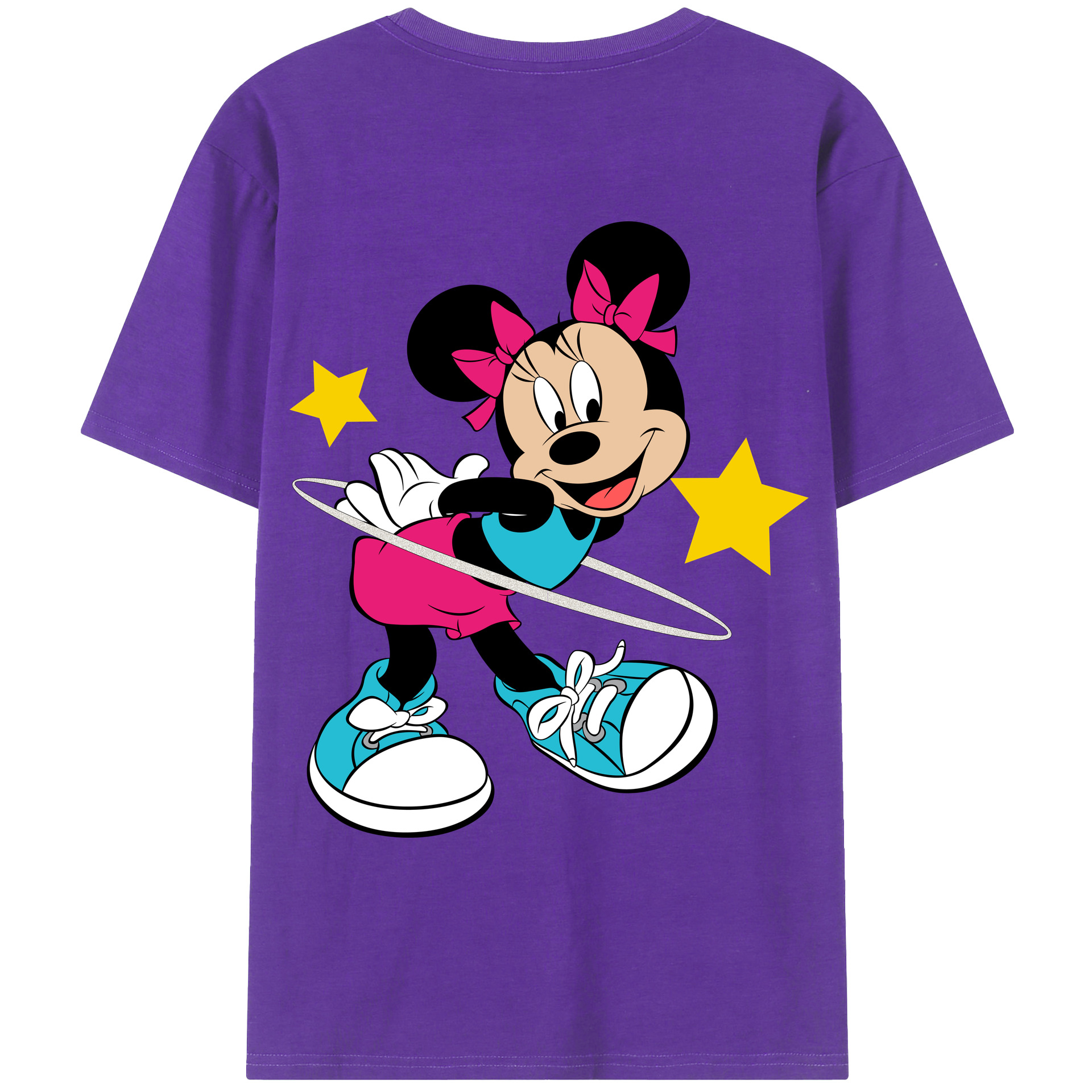 ミッキーマウス Mickey Mouse 綿100％ メンズ半袖Tシャツ（バックプリント） 通気性