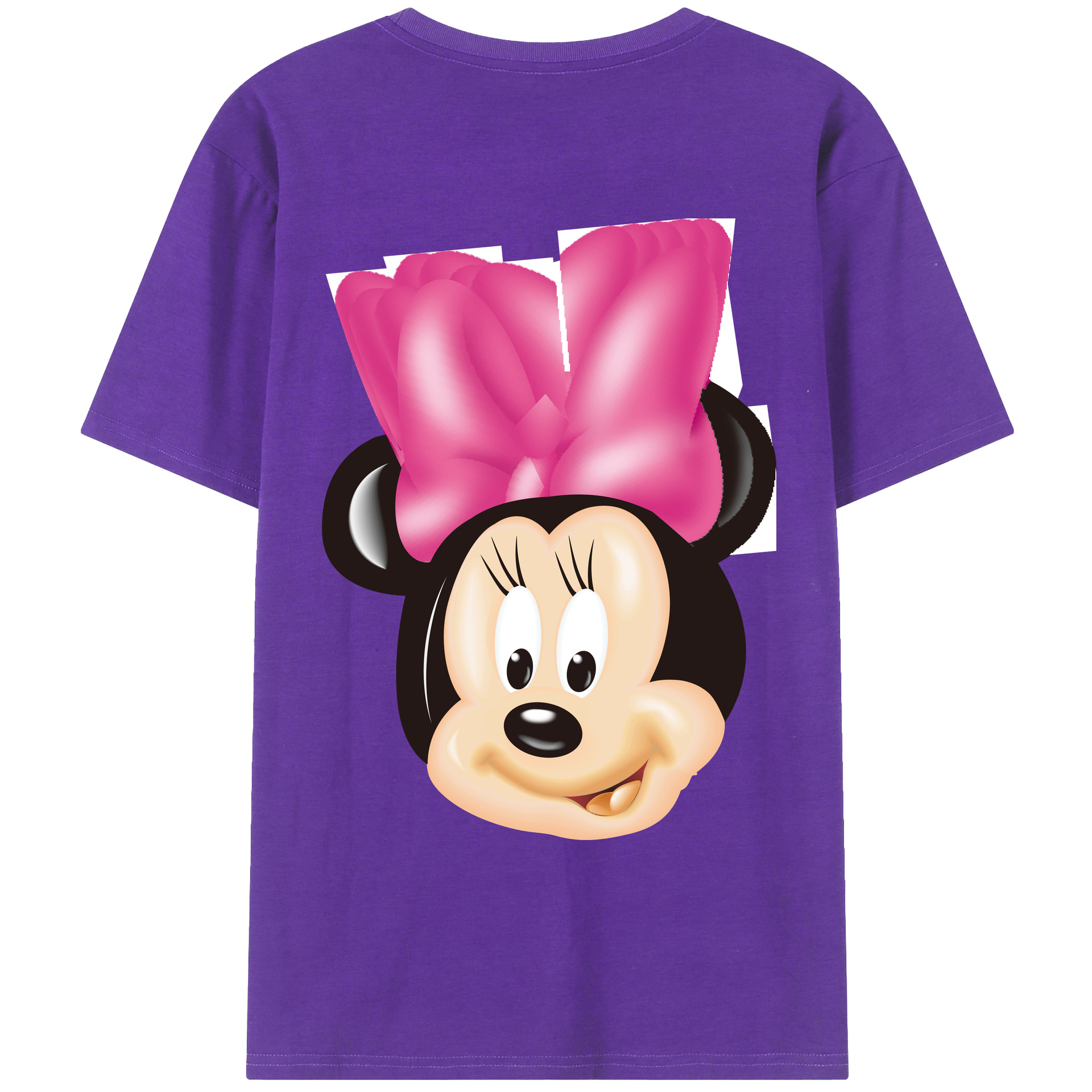 ミッキーマウス Mickey Mouse 綿100％ メンズ半袖Tシャツ（バックプリント） 通気性