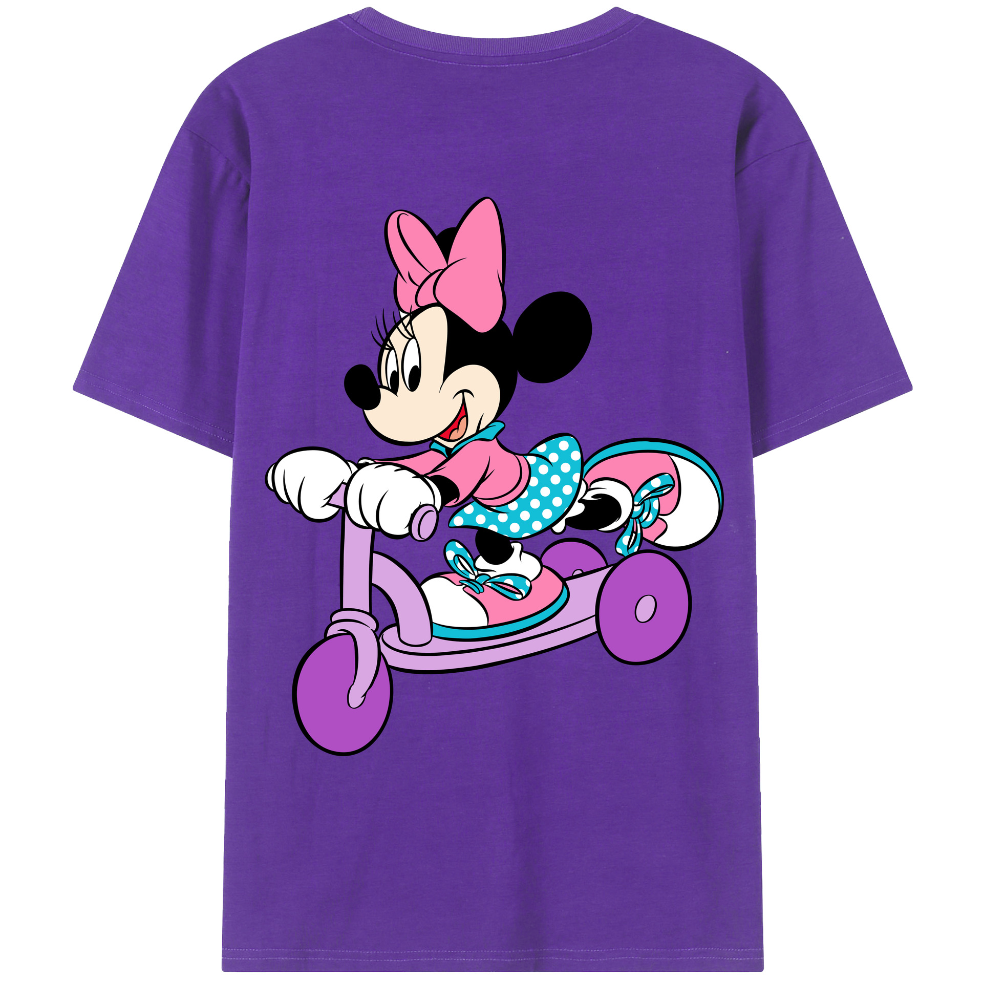 ミッキーマウス Mickey Mouse 綿100％ メンズ半袖Tシャツ（バックプリント） 通気性