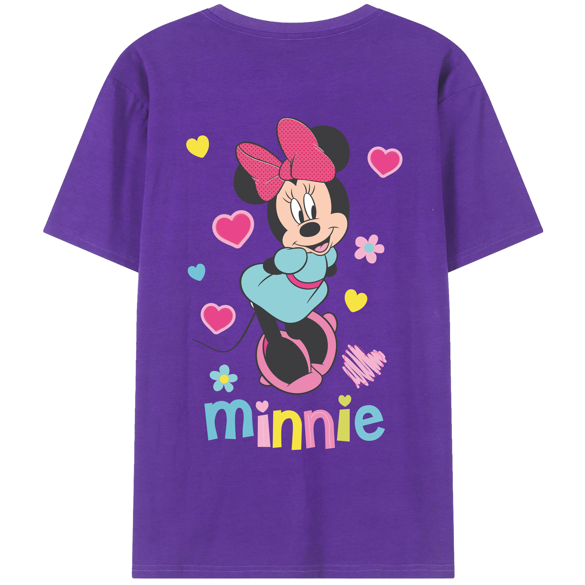 ミッキーマウス Mickey Mouse 綿100％ メンズ半袖Tシャツ（バックプリント） 通気性