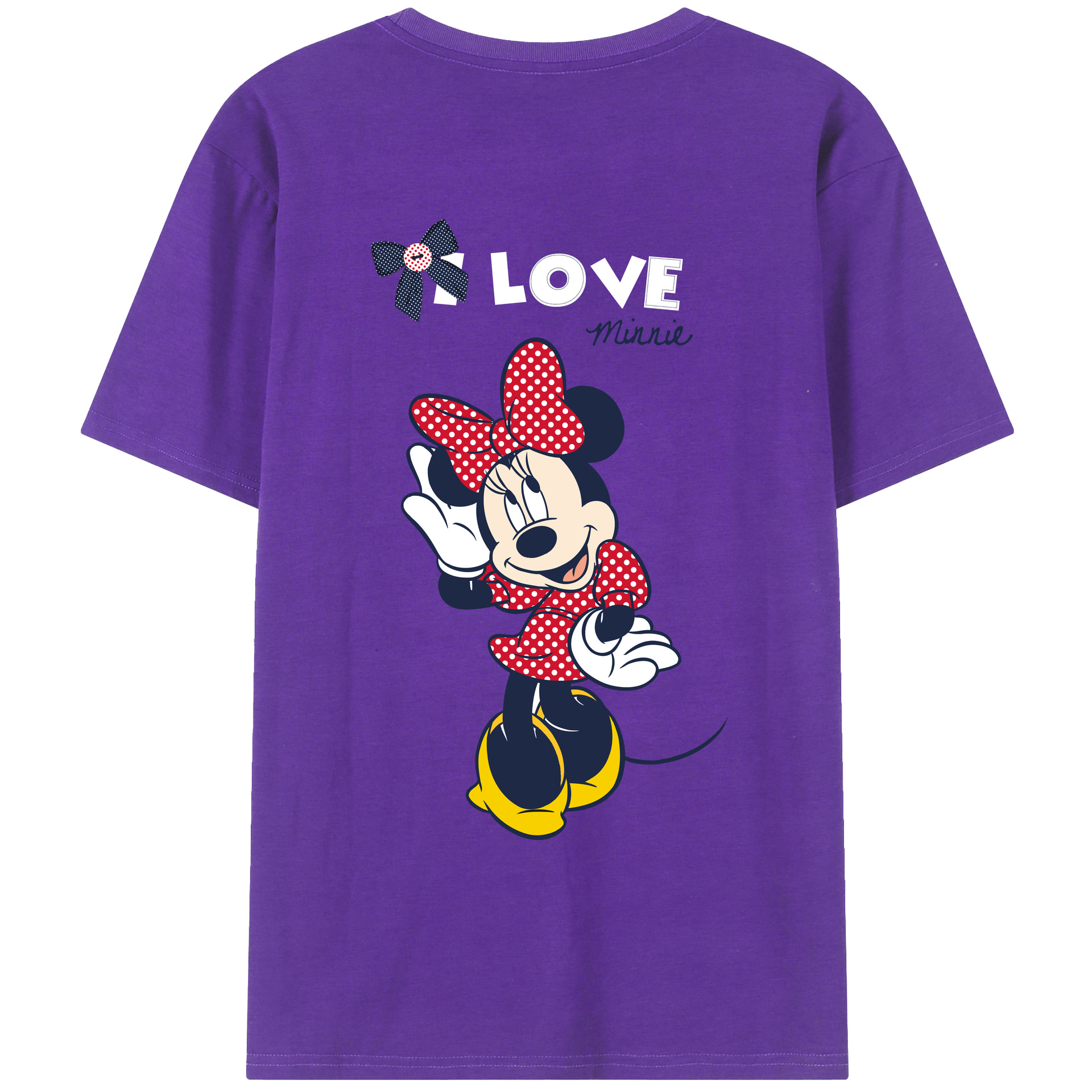 ミッキーマウス Mickey Mouse 綿100％ メンズ半袖Tシャツ（バックプリント） 通気性
