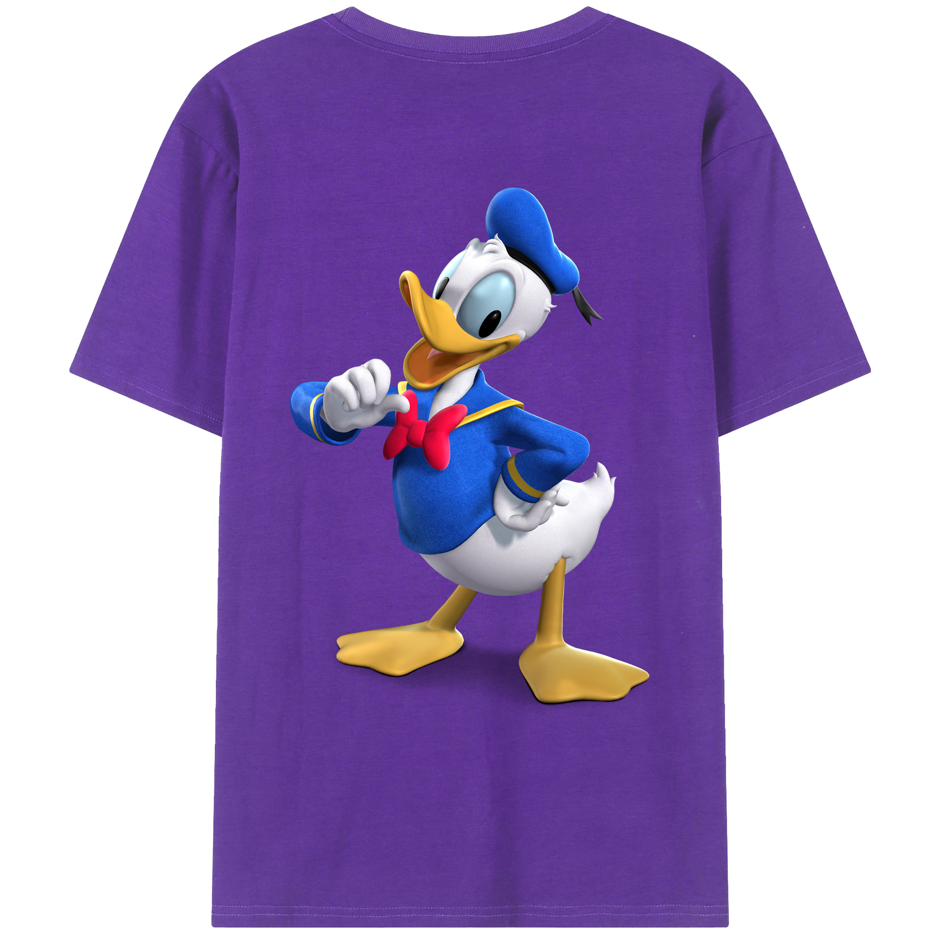 ミッキーマウス Mickey Mouse 綿100％ メンズ半袖Tシャツ（バックプリント） 通気性