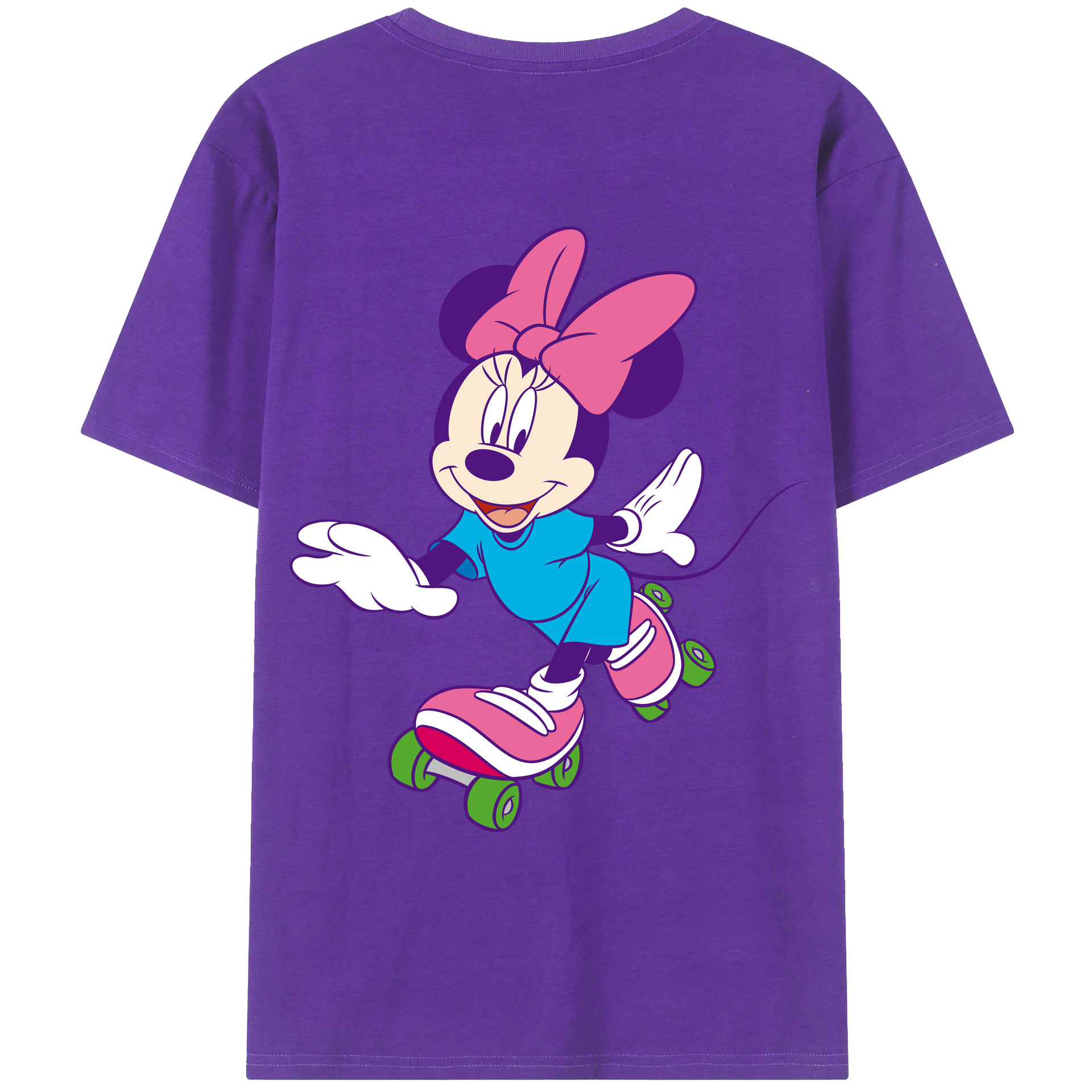 ミッキーマウス Mickey Mouse 綿100％ メンズ半袖Tシャツ（バックプリント） 通気性