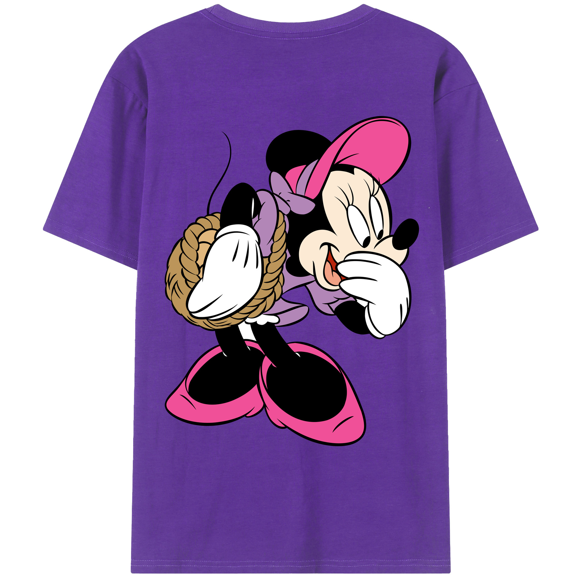 ミッキーマウス Mickey Mouse 綿100％ メンズ半袖Tシャツ（バックプリント） 通気性