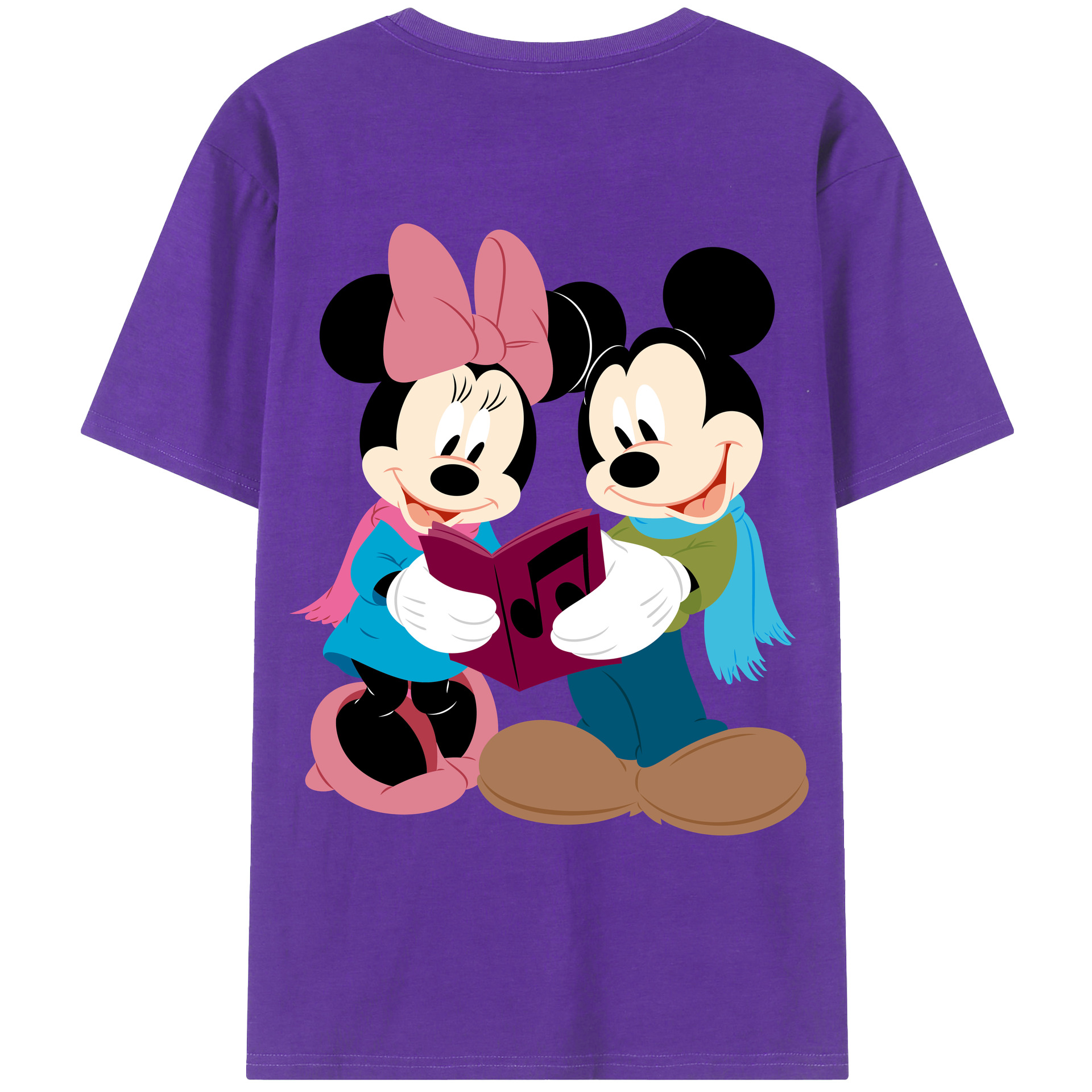 ミッキーマウス Mickey Mouse 綿100％ メンズ半袖Tシャツ（バックプリント） 通気性