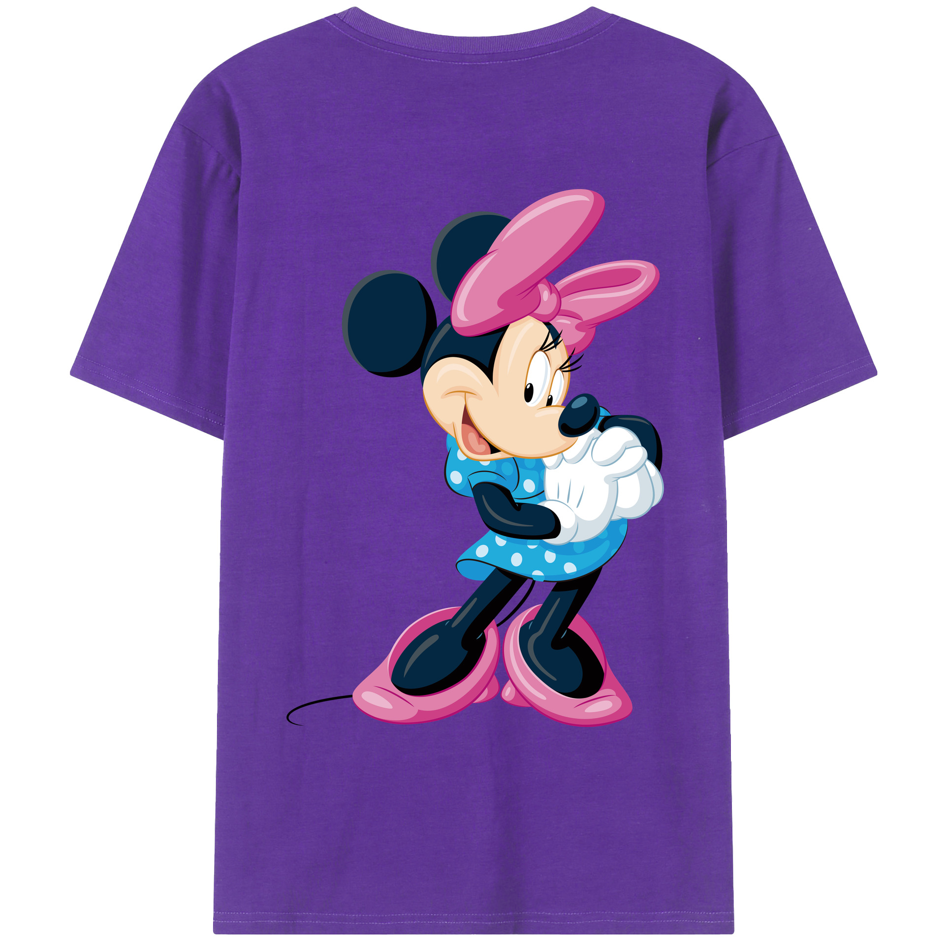 ミッキーマウス Mickey Mouse 綿100％ メンズ半袖Tシャツ（バックプリント） 通気性