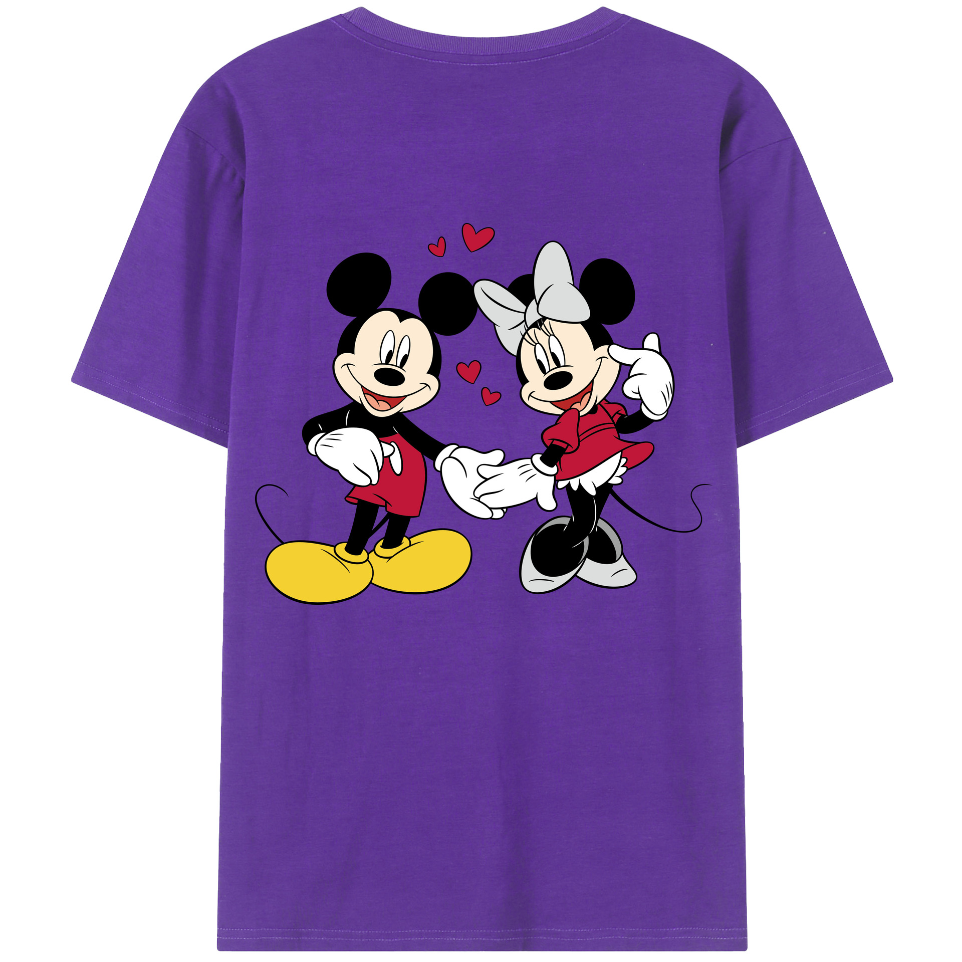 ミッキーマウス Mickey Mouse 綿100％ メンズ半袖Tシャツ（バックプリント） 通気性