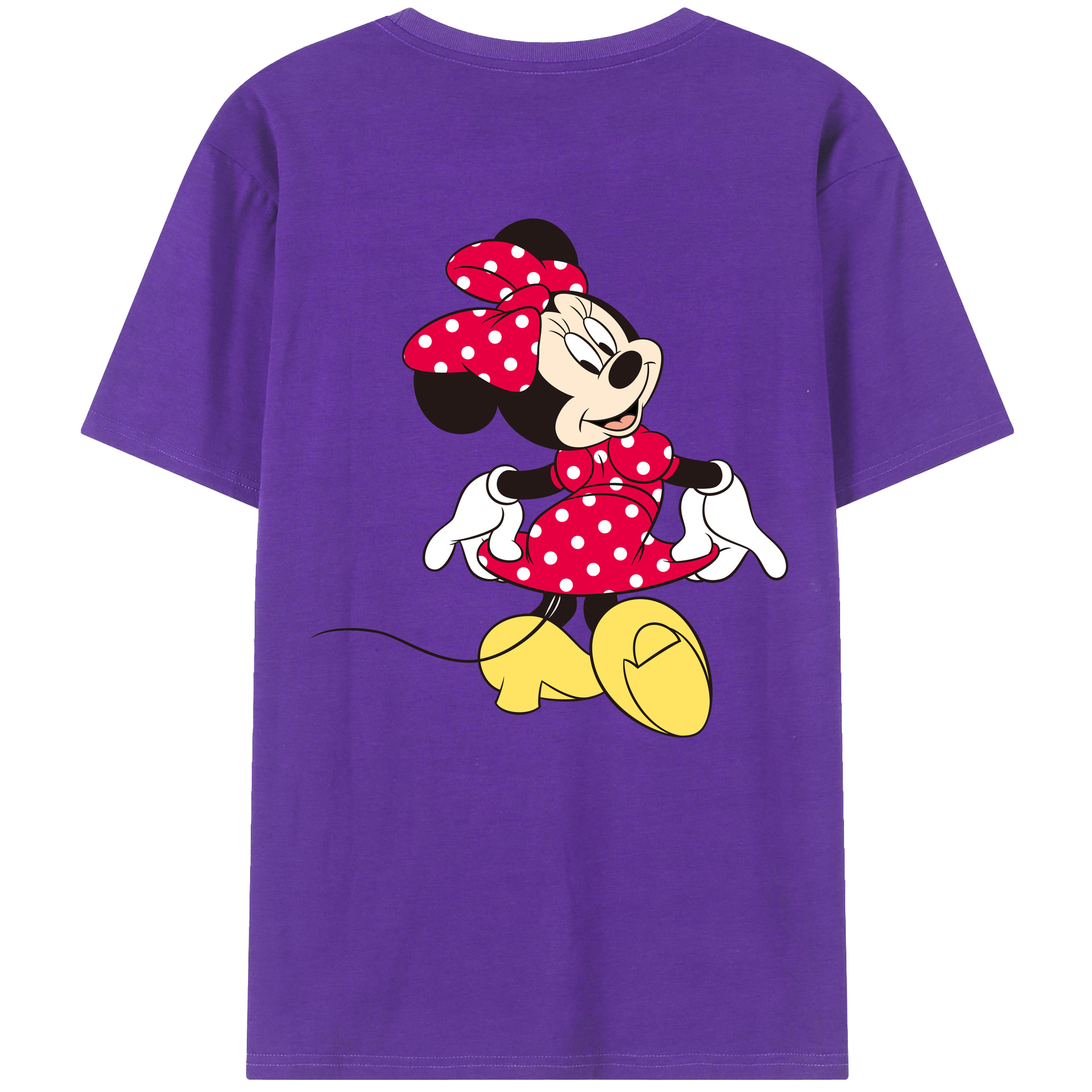 ミッキーマウス Mickey Mouse 綿100％ メンズ半袖Tシャツ（バックプリント） 通気性