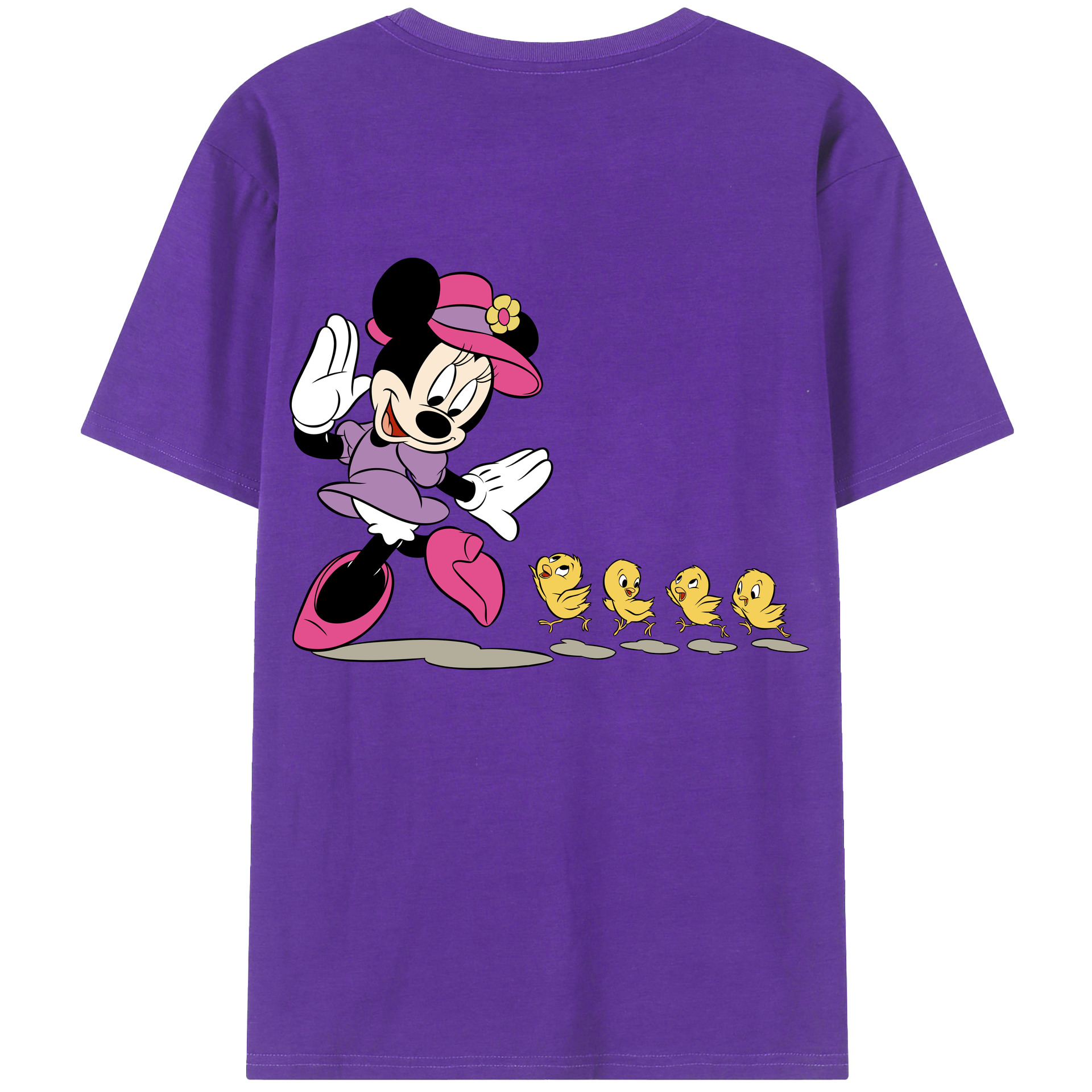 ミッキーマウス Mickey Mouse 綿100％ メンズ半袖Tシャツ（バックプリント） 通気性