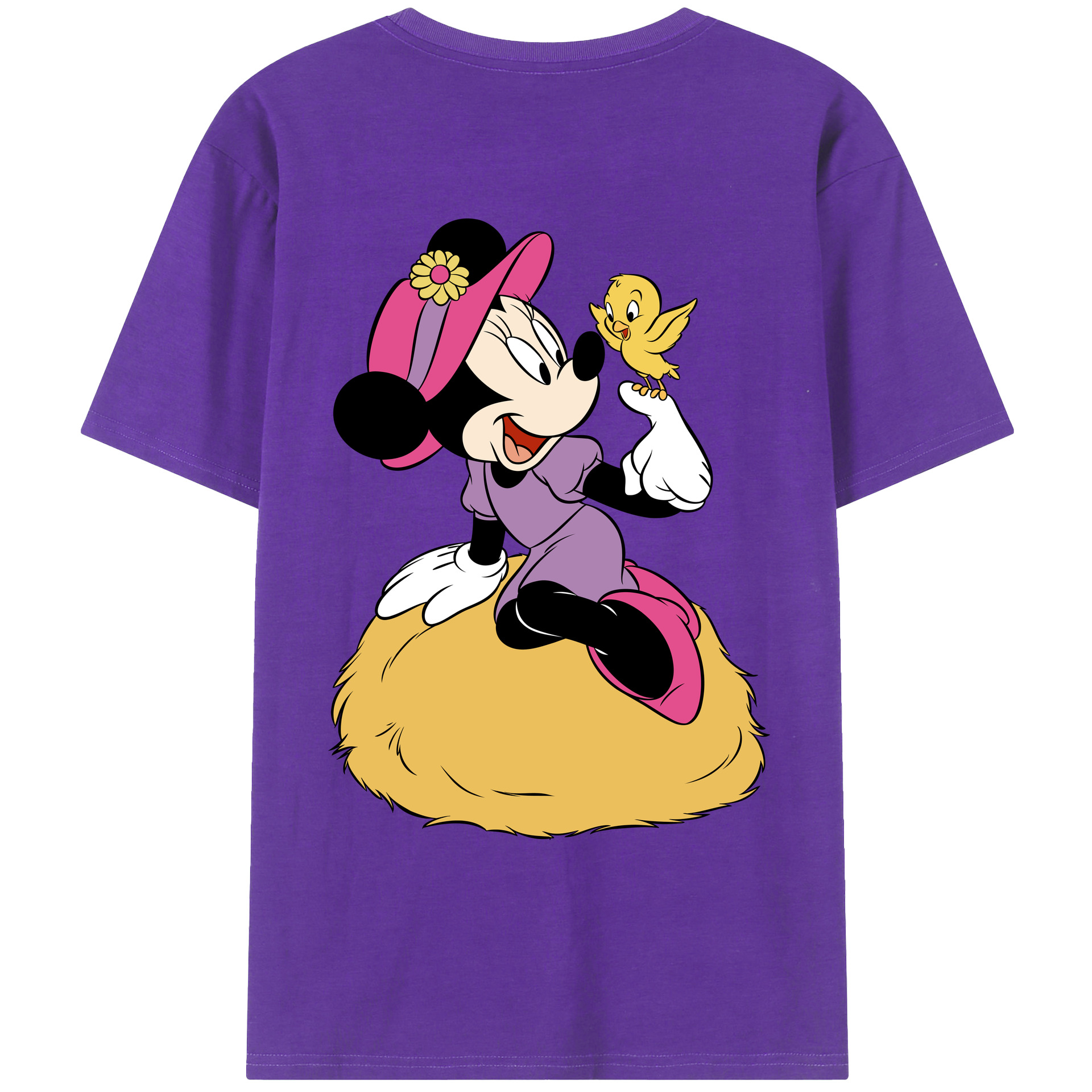 ミッキーマウス Mickey Mouse 綿100％ メンズ半袖Tシャツ（バックプリント） 通気性