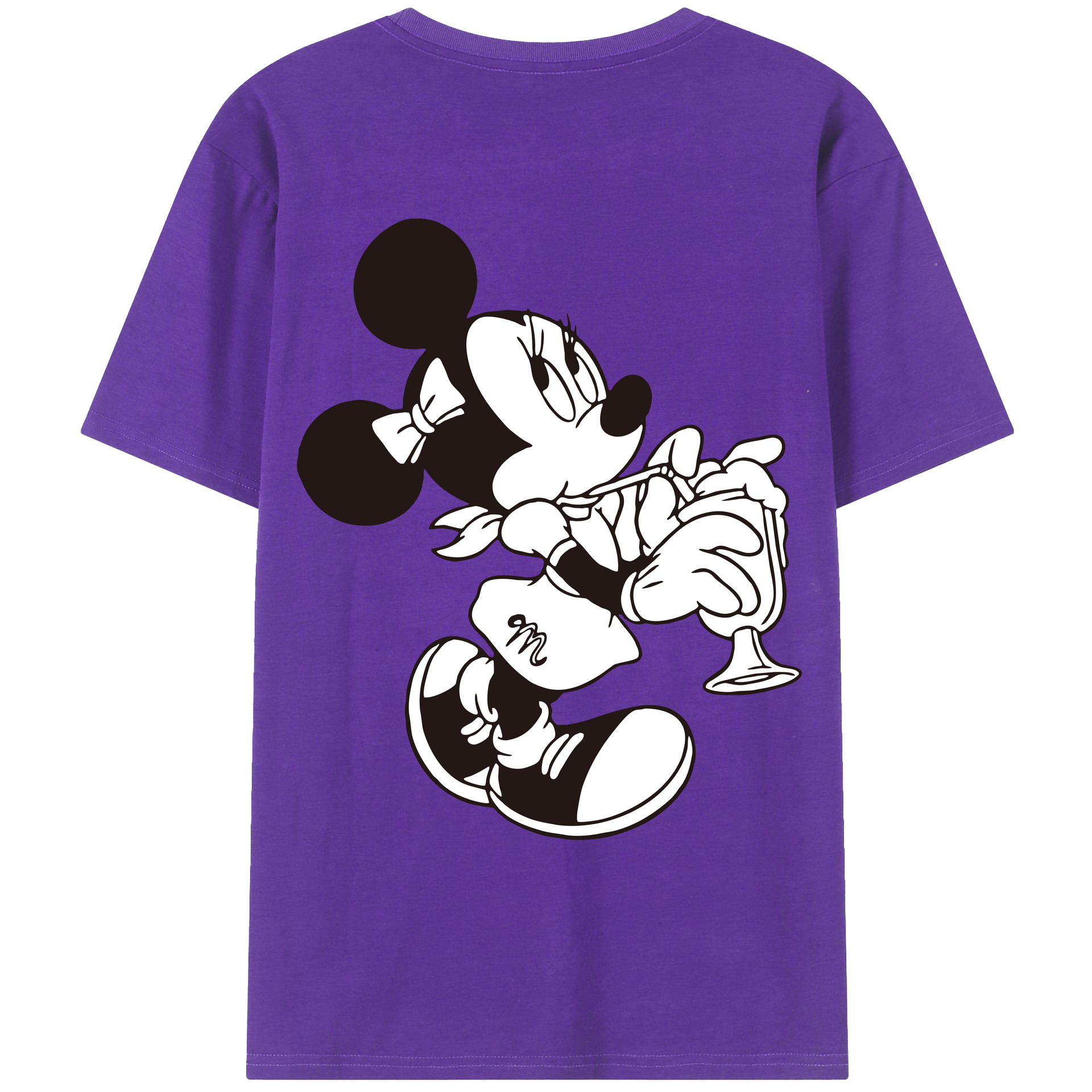 ミッキーマウス Mickey Mouse 綿100％ メンズ半袖Tシャツ（バックプリント） 通気性