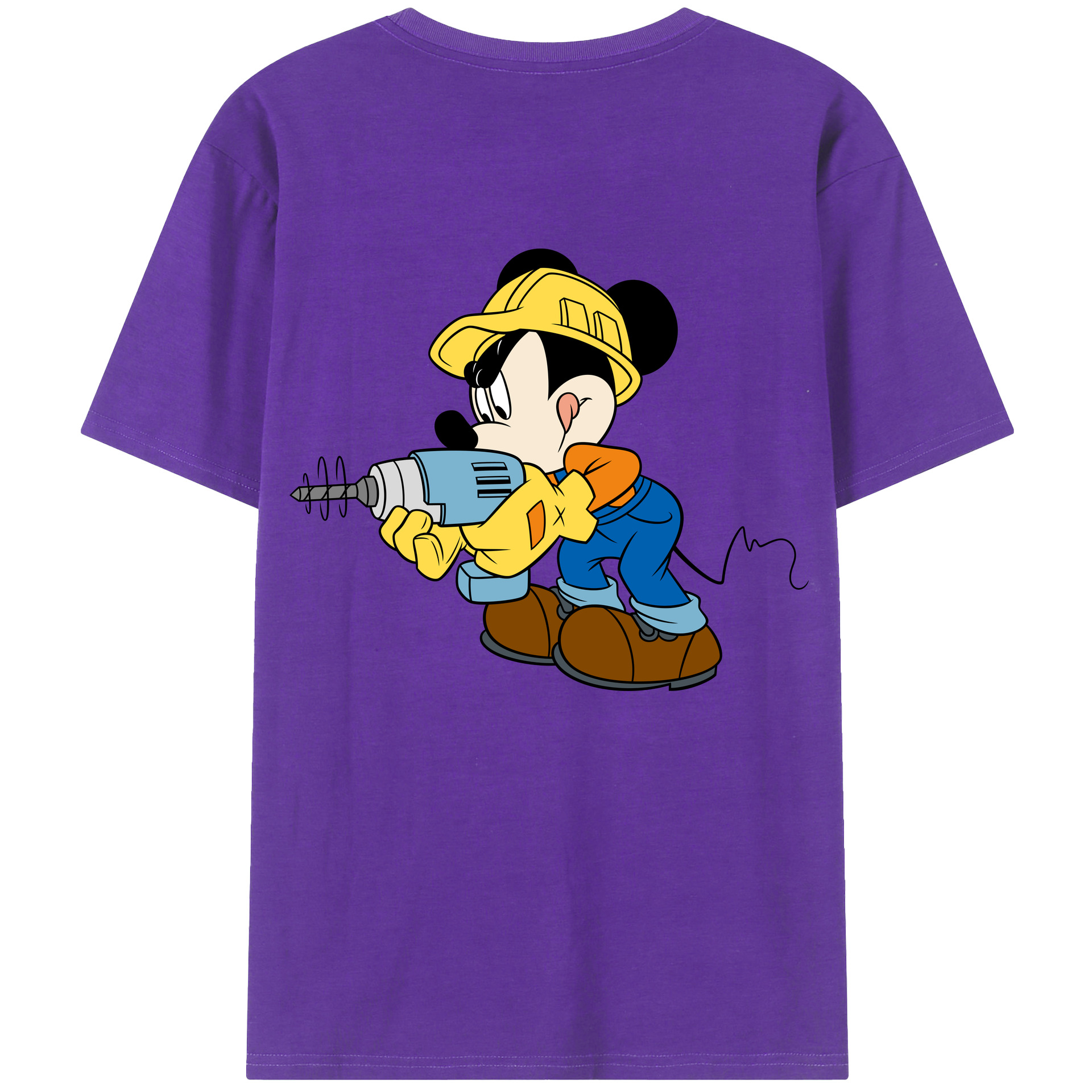 ミッキーマウス Mickey Mouse 綿100％ メンズ半袖Tシャツ（バックプリント） 通気性