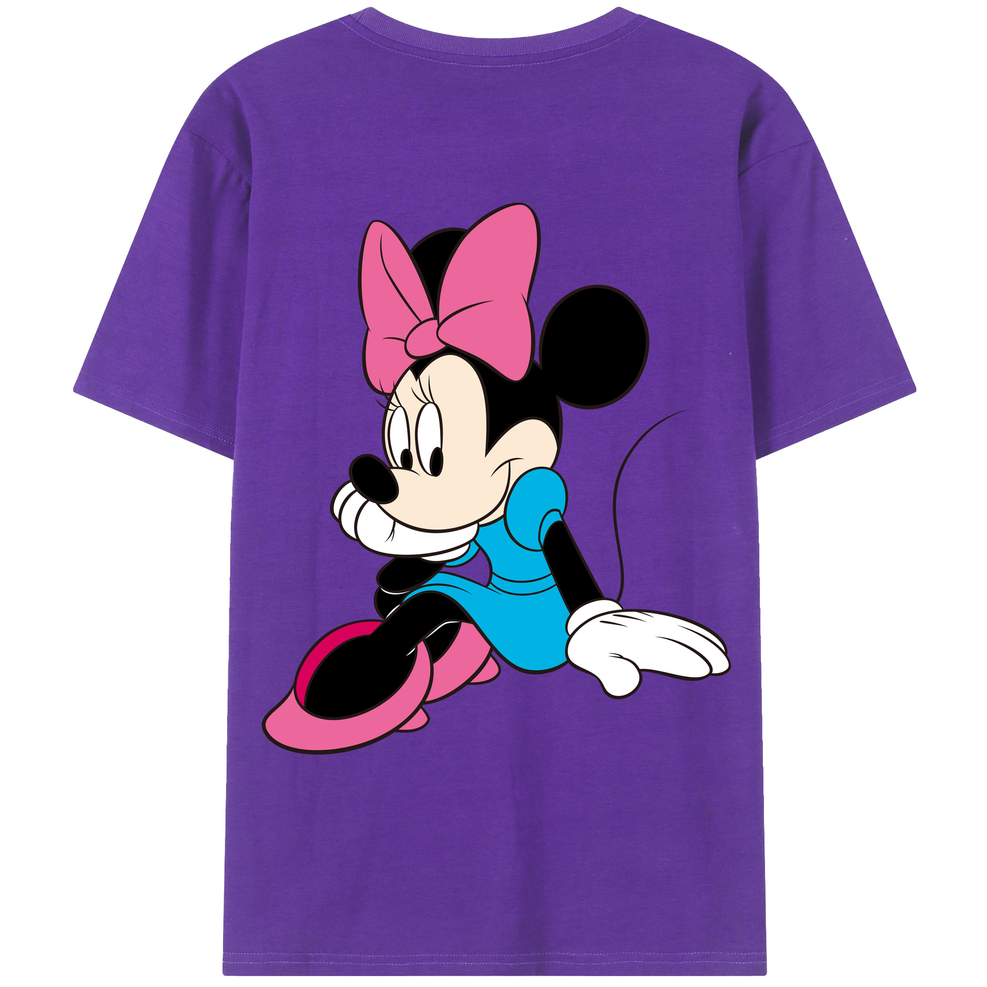 ミッキーマウス Mickey Mouse 綿100％ メンズ半袖Tシャツ（バックプリント） 通気性