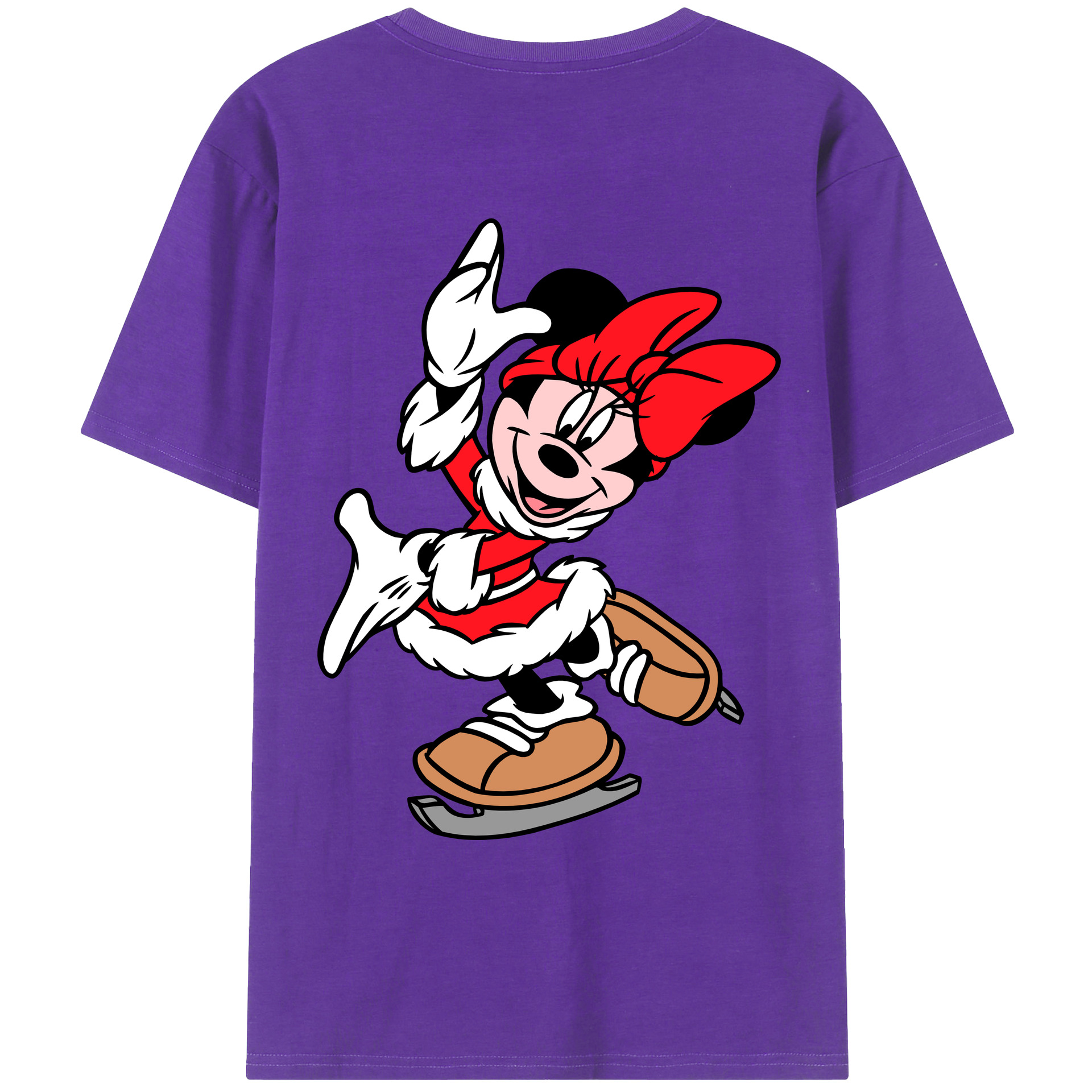 ミッキーマウス Mickey Mouse 綿100％ メンズ半袖Tシャツ（バックプリント） 通気性