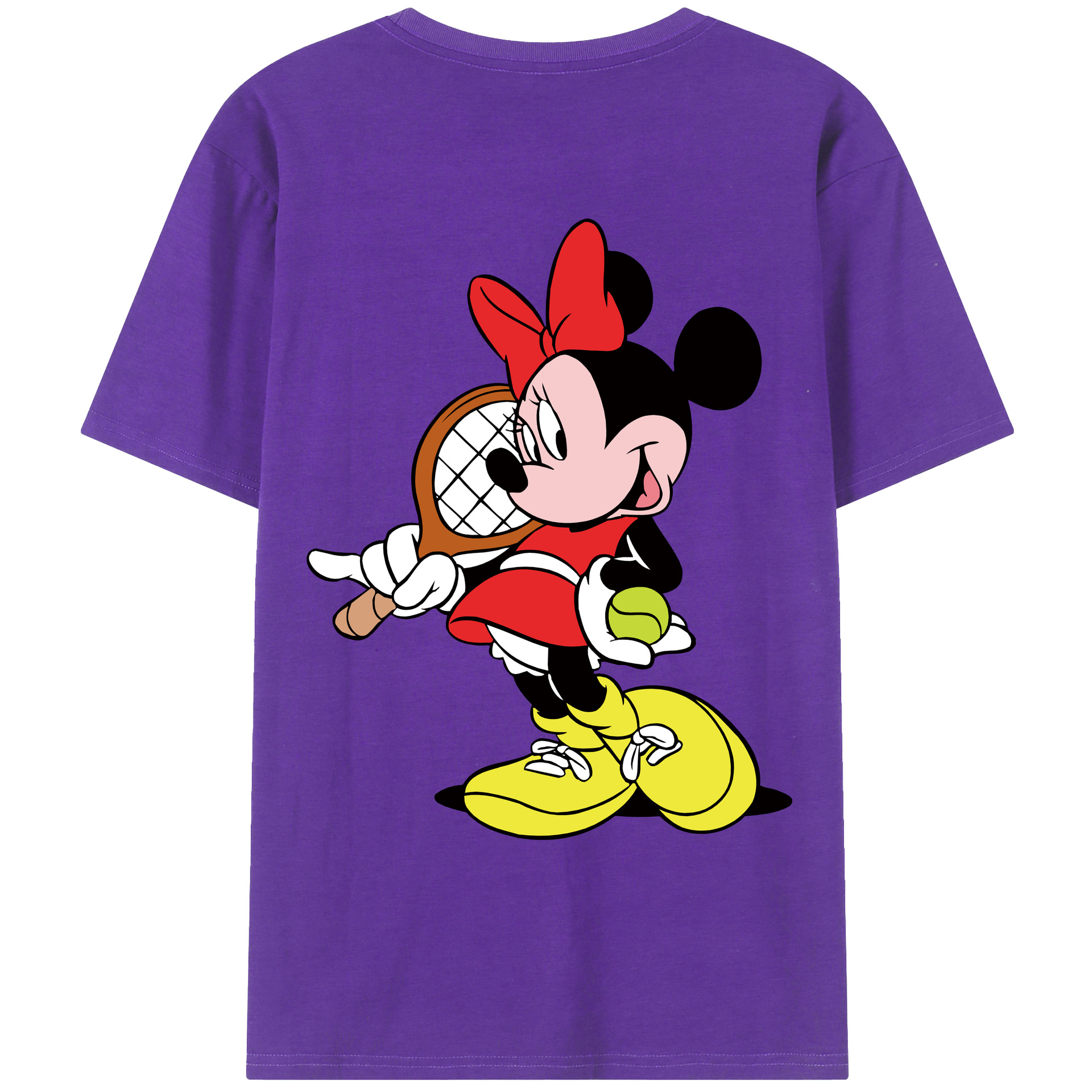 ミッキーマウス Mickey Mouse 綿100％ メンズ半袖Tシャツ（バックプリント） 通気性