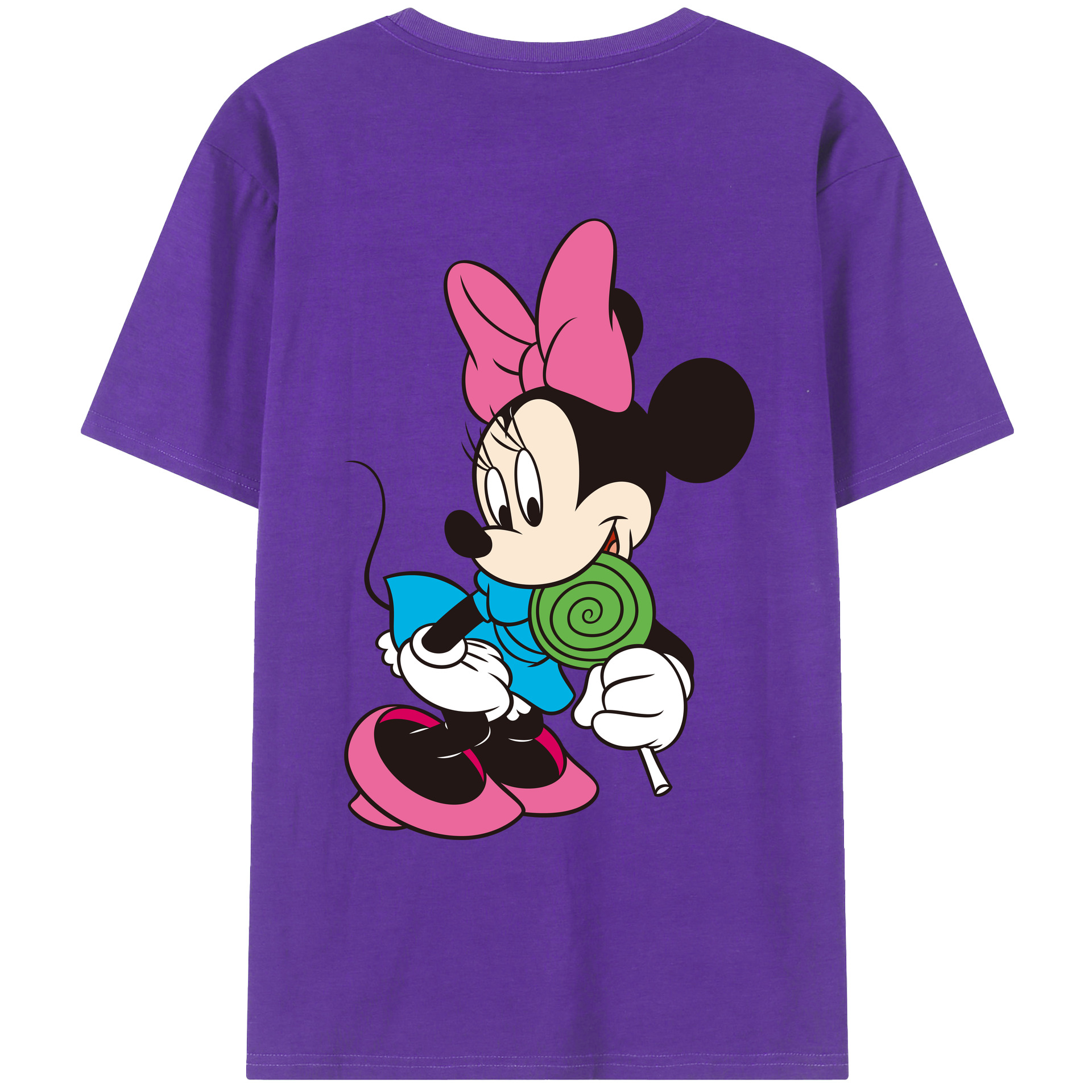 ミッキーマウス Mickey Mouse 綿100％ メンズ半袖Tシャツ（バックプリント） 通気性