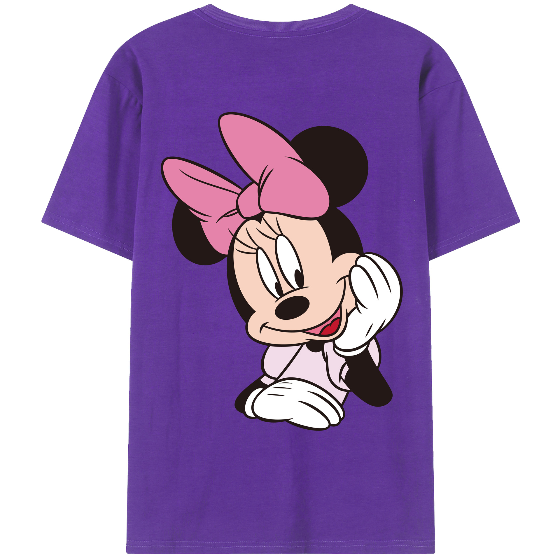 ミッキーマウス Mickey Mouse 綿100％ メンズ半袖Tシャツ（バックプリント） 通気性