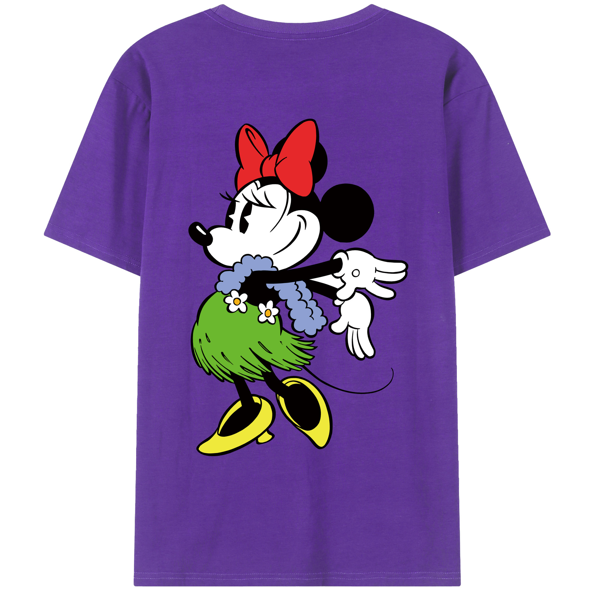（画像用） ミッキーマウス Mickey Mouse 綿100％ メンズ半袖Tシャツ（バックプリント） 通気性