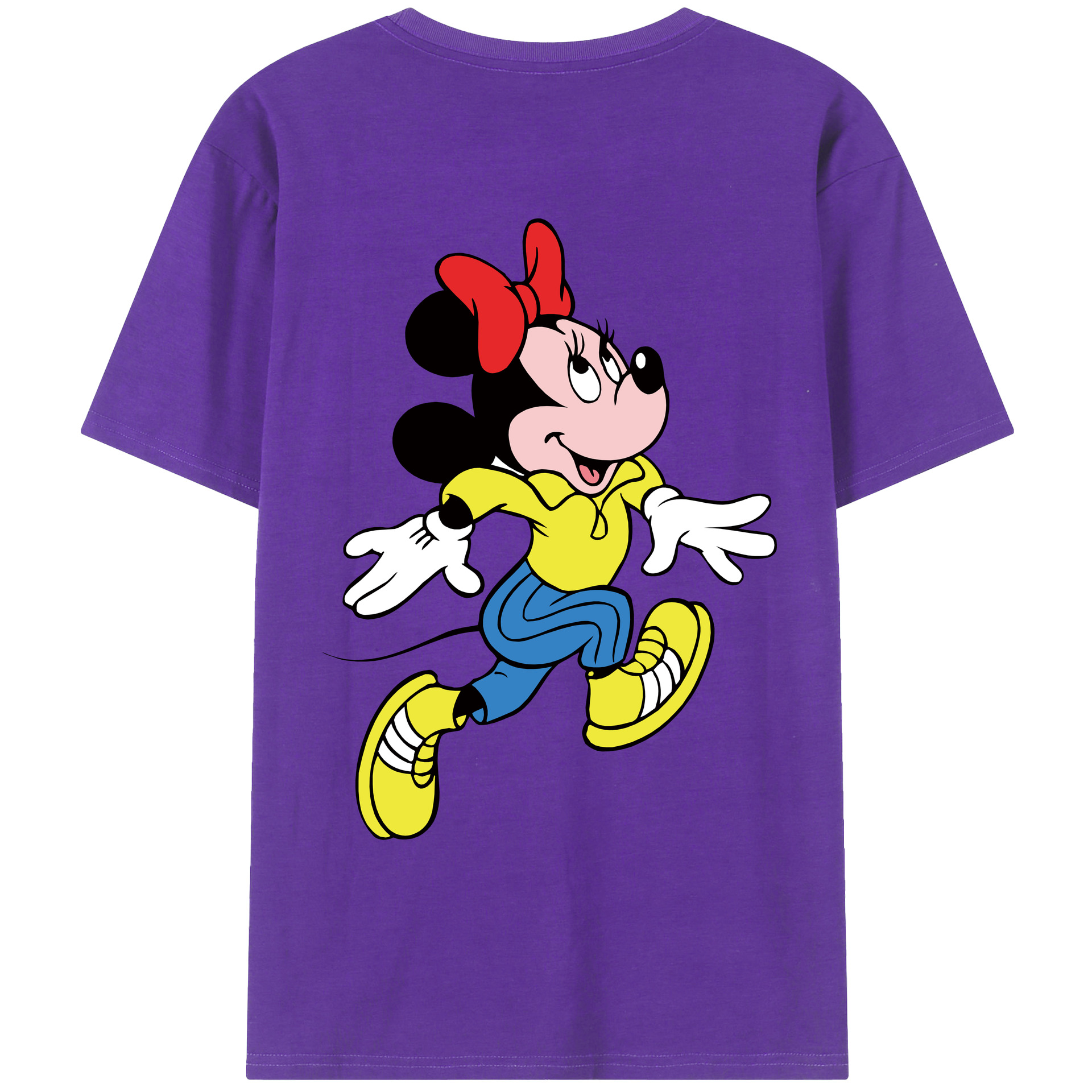 ミッキーマウス Mickey Mouse 綿100％ メンズ半袖Tシャツ（バックプリント） 通気性