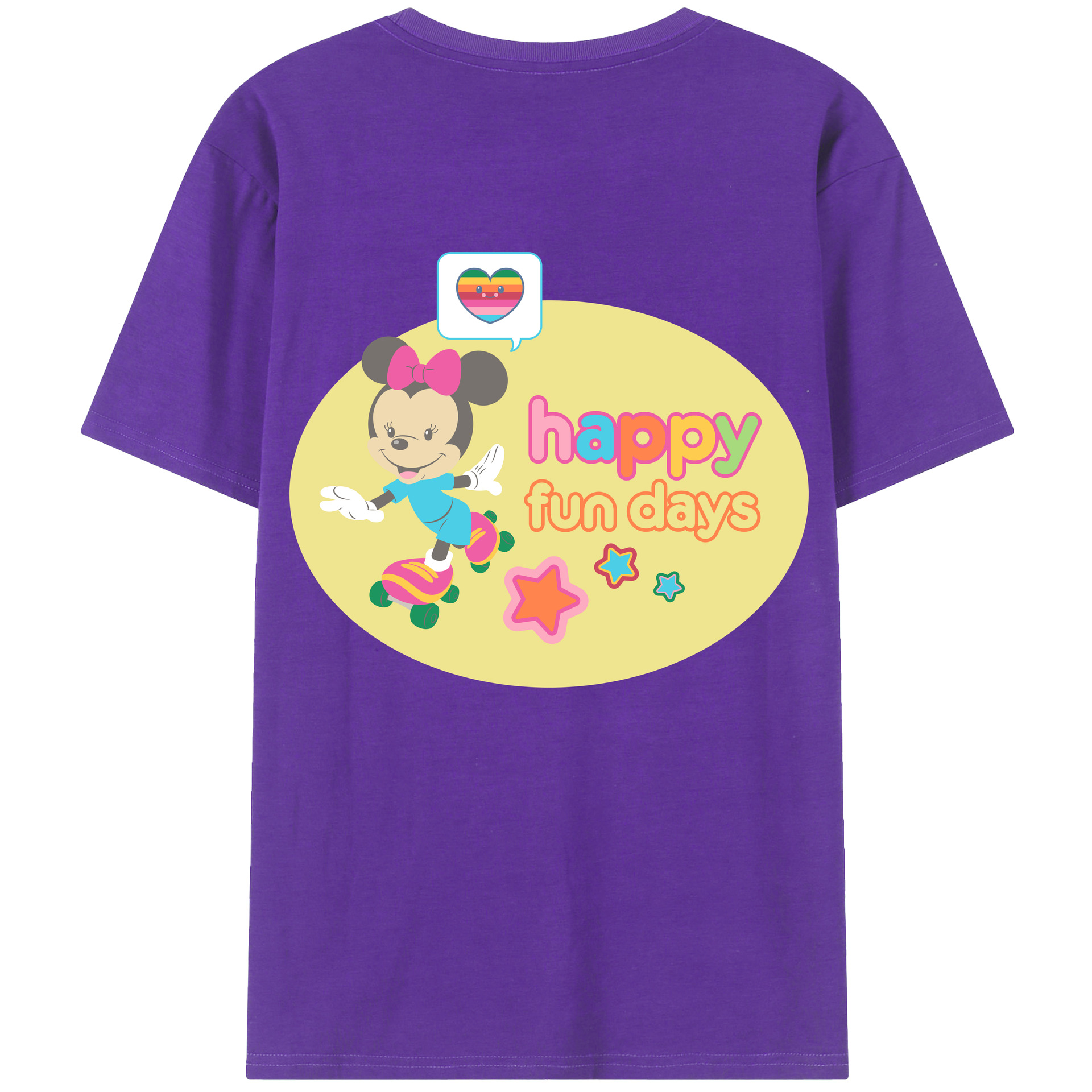 （画像用） ミッキーマウス Mickey Mouse 綿100％ メンズ半袖Tシャツ（バックプリント） 通気性
