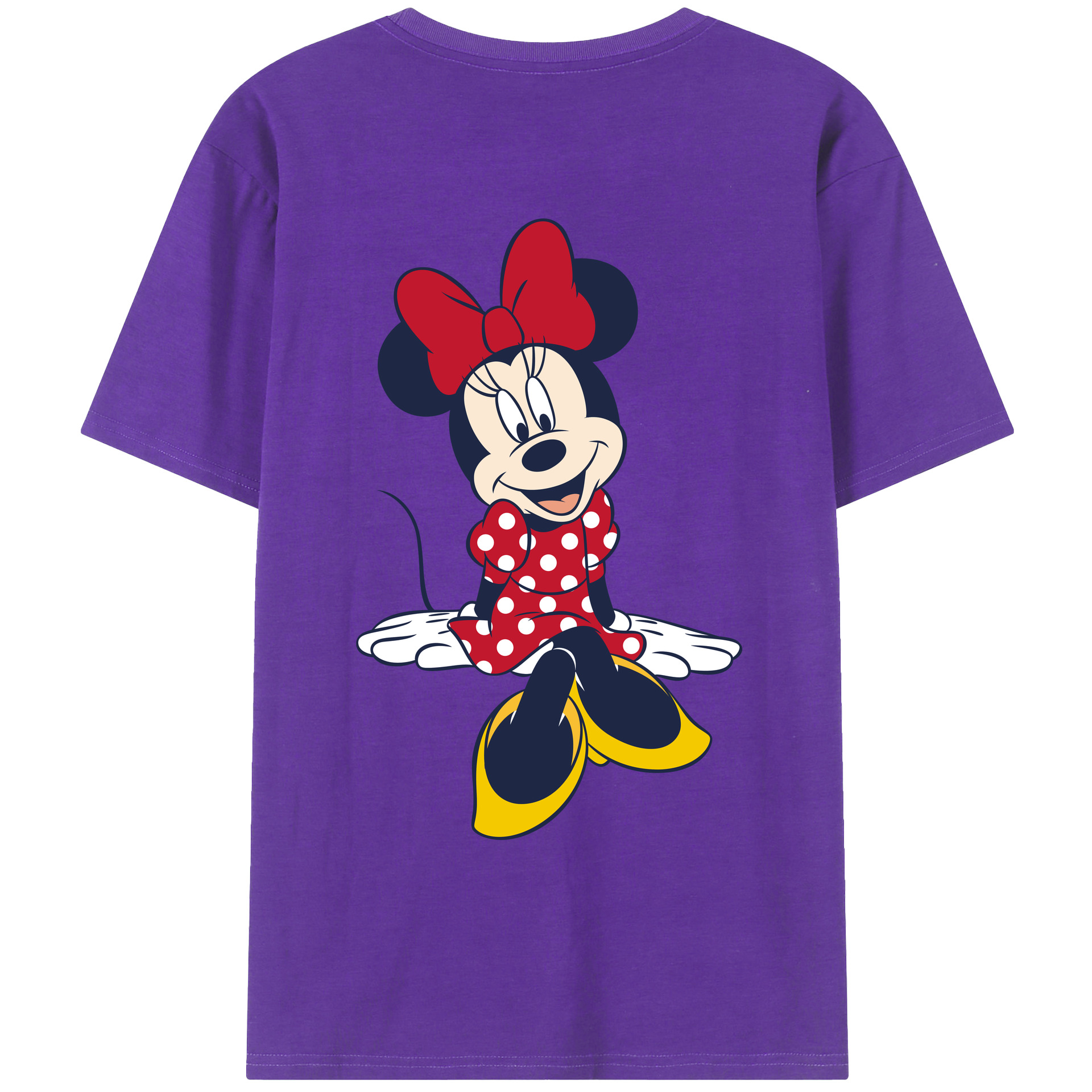 ミッキーマウス Mickey Mouse 綿100％ メンズ半袖Tシャツ（バックプリント） 通気性