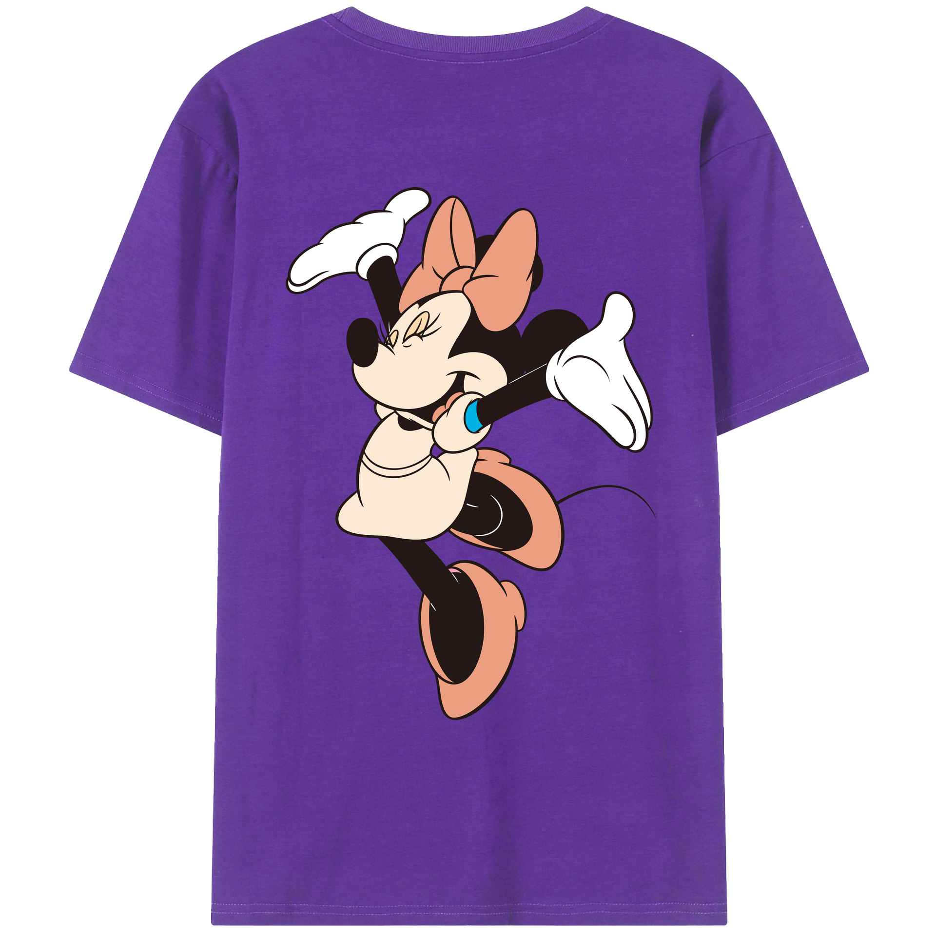 ミッキーマウス Mickey Mouse 綿100％ メンズ半袖Tシャツ（バックプリント） 通気性