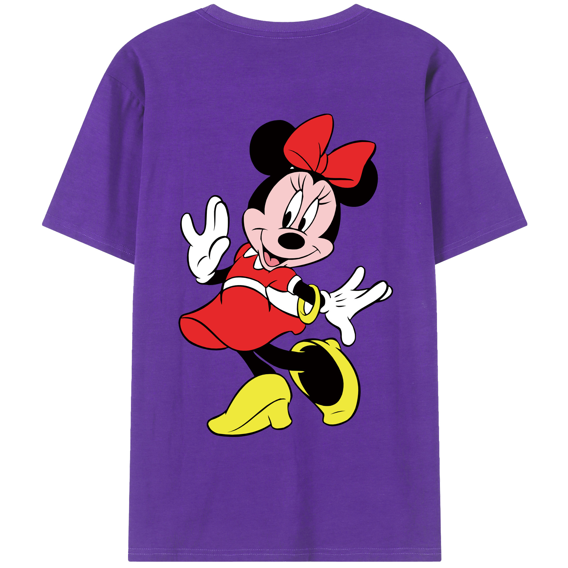 ミッキーマウス Mickey Mouse 綿100％ メンズ半袖Tシャツ（バックプリント） 通気性