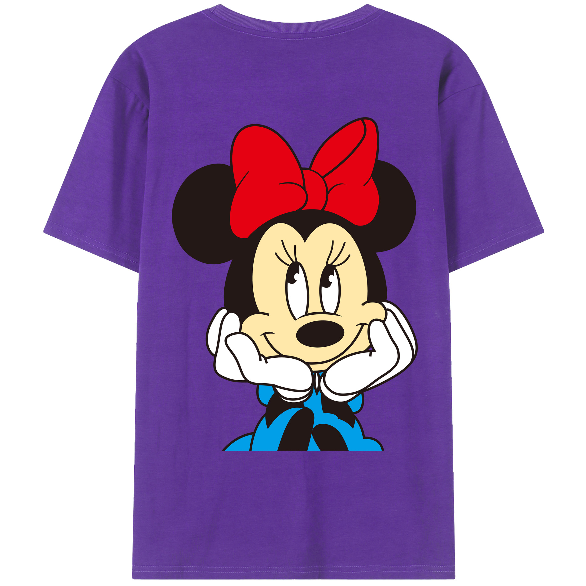 ミッキーマウス Mickey Mouse 綿100％ メンズ半袖Tシャツ（バックプリント） 通気性
