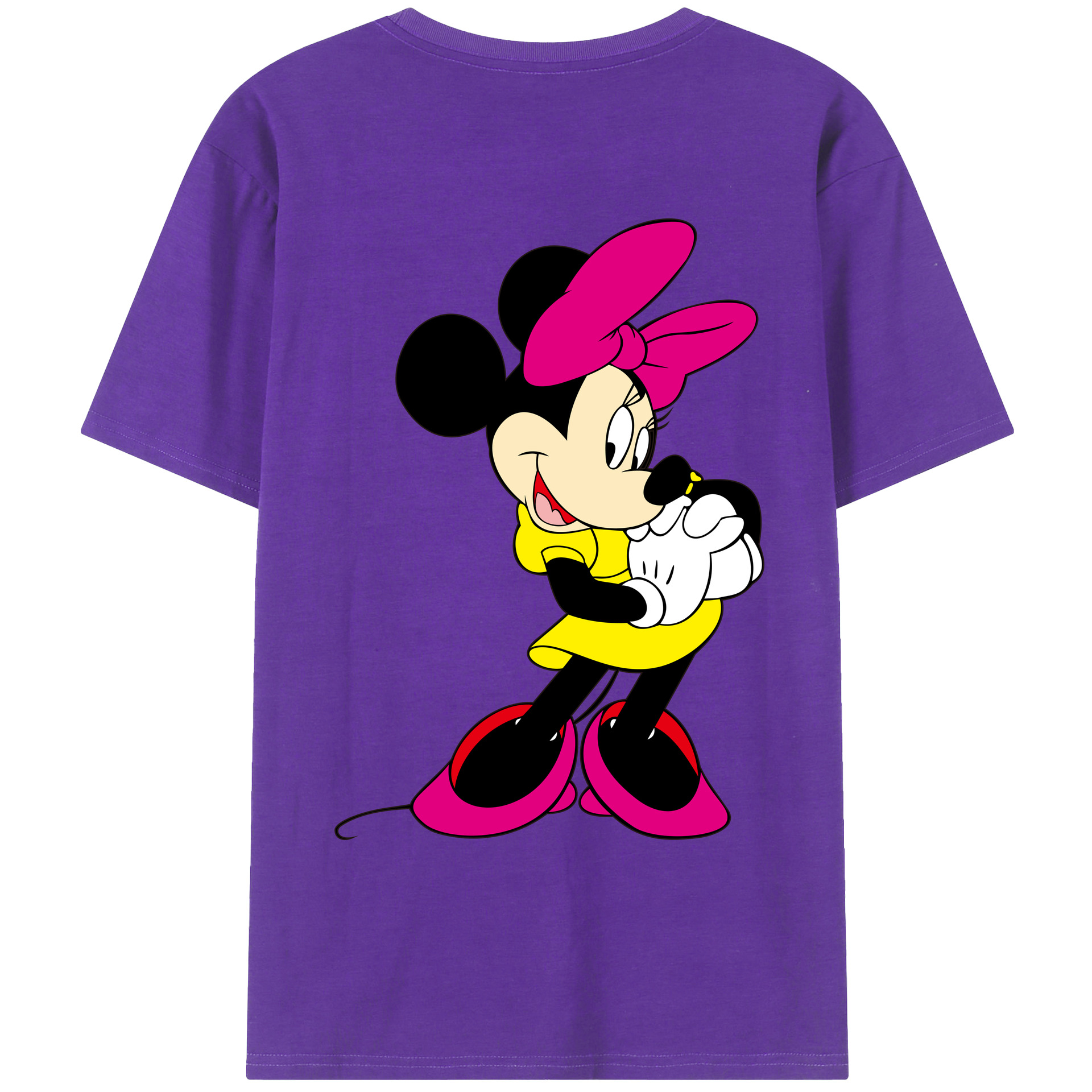 ミッキーマウス Mickey Mouse 綿100％ メンズ半袖Tシャツ（バックプリント） 通気性