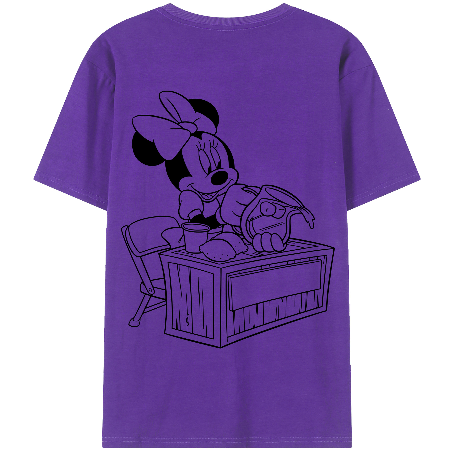 ミッキーマウス Mickey Mouse 綿100％ メンズ半袖Tシャツ（バックプリント） 通気性