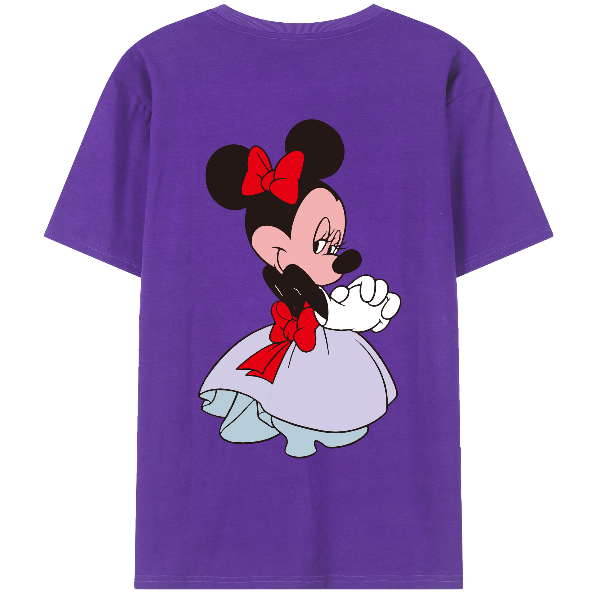 ミッキーマウス Mickey Mouse 綿100％ メンズ半袖Tシャツ（バックプリント） 通気性