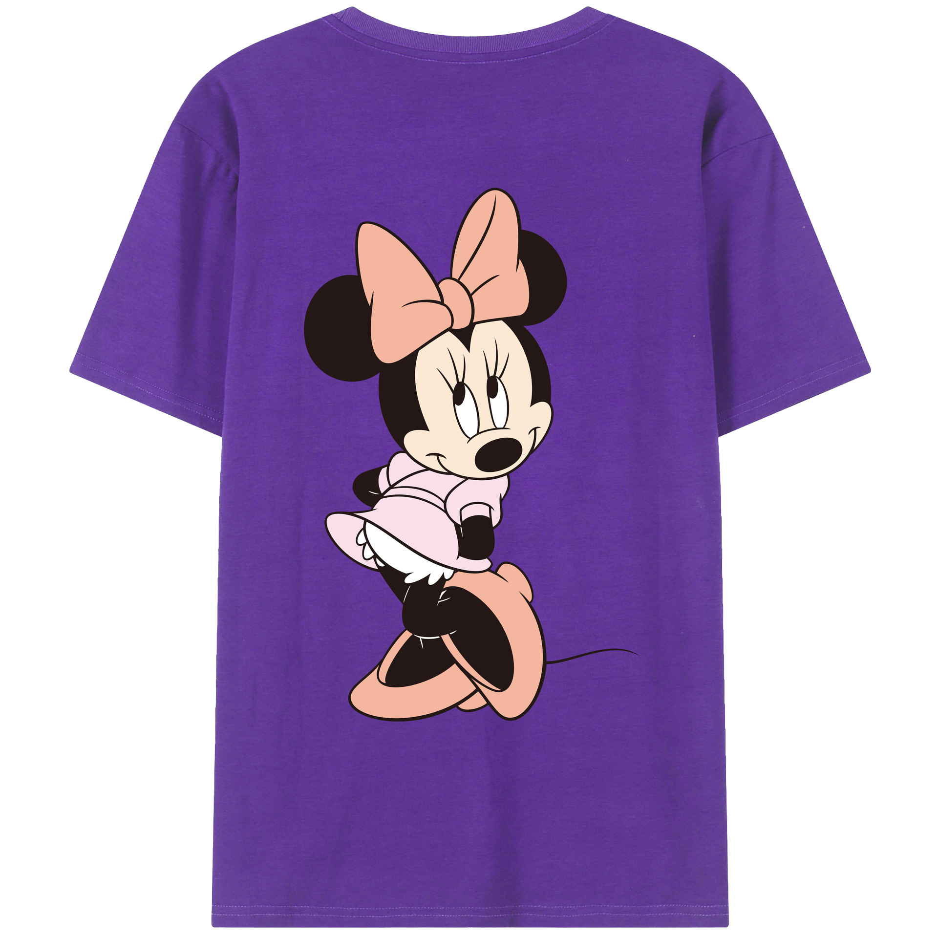 ミッキーマウス Mickey Mouse 綿100％ メンズ半袖Tシャツ（バックプリント） 通気性