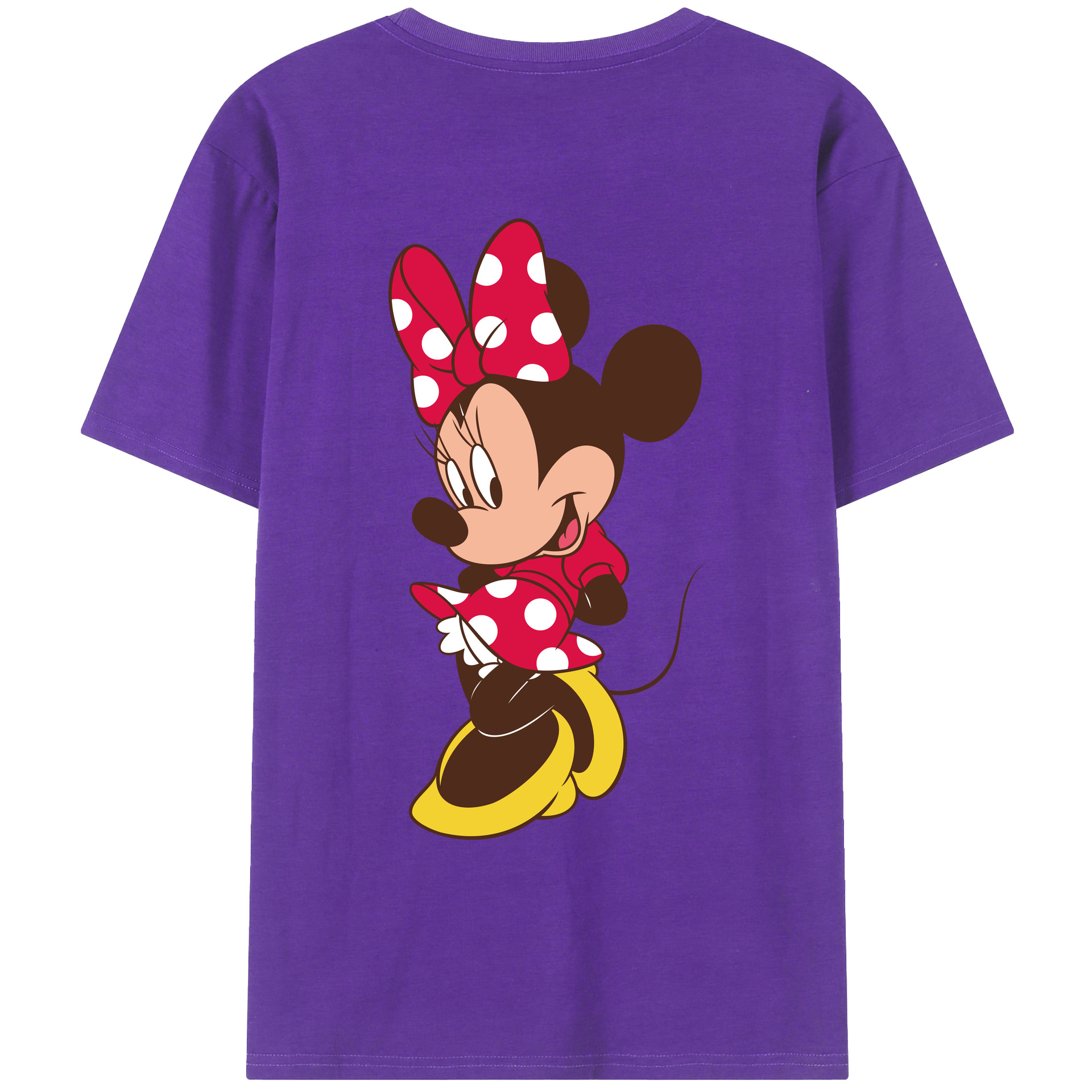 ミッキーマウス Mickey Mouse 綿100％ メンズ半袖Tシャツ（バックプリント） 通気性