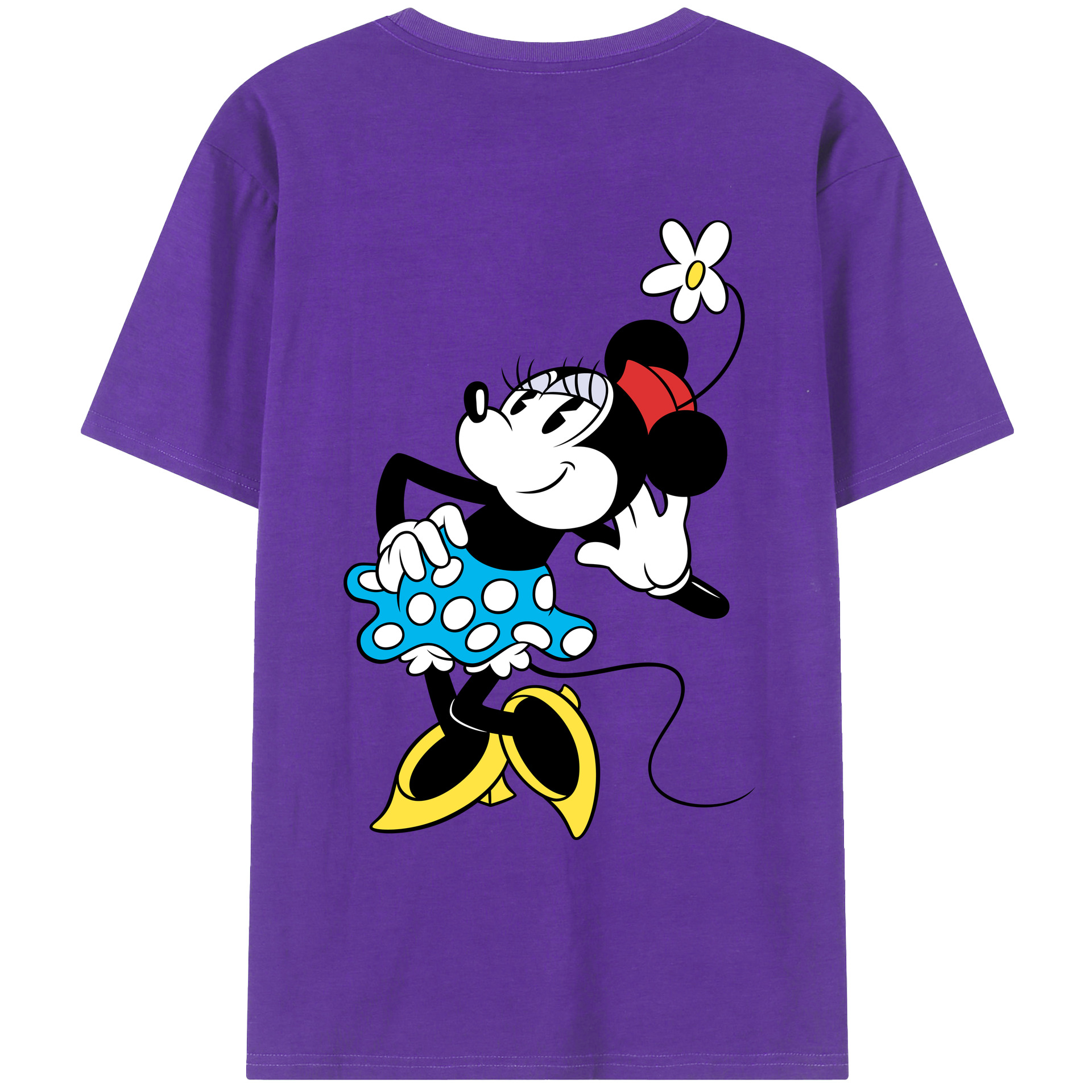 ミッキーマウス Mickey Mouse 綿100％ メンズ半袖Tシャツ（バックプリント） 通気性