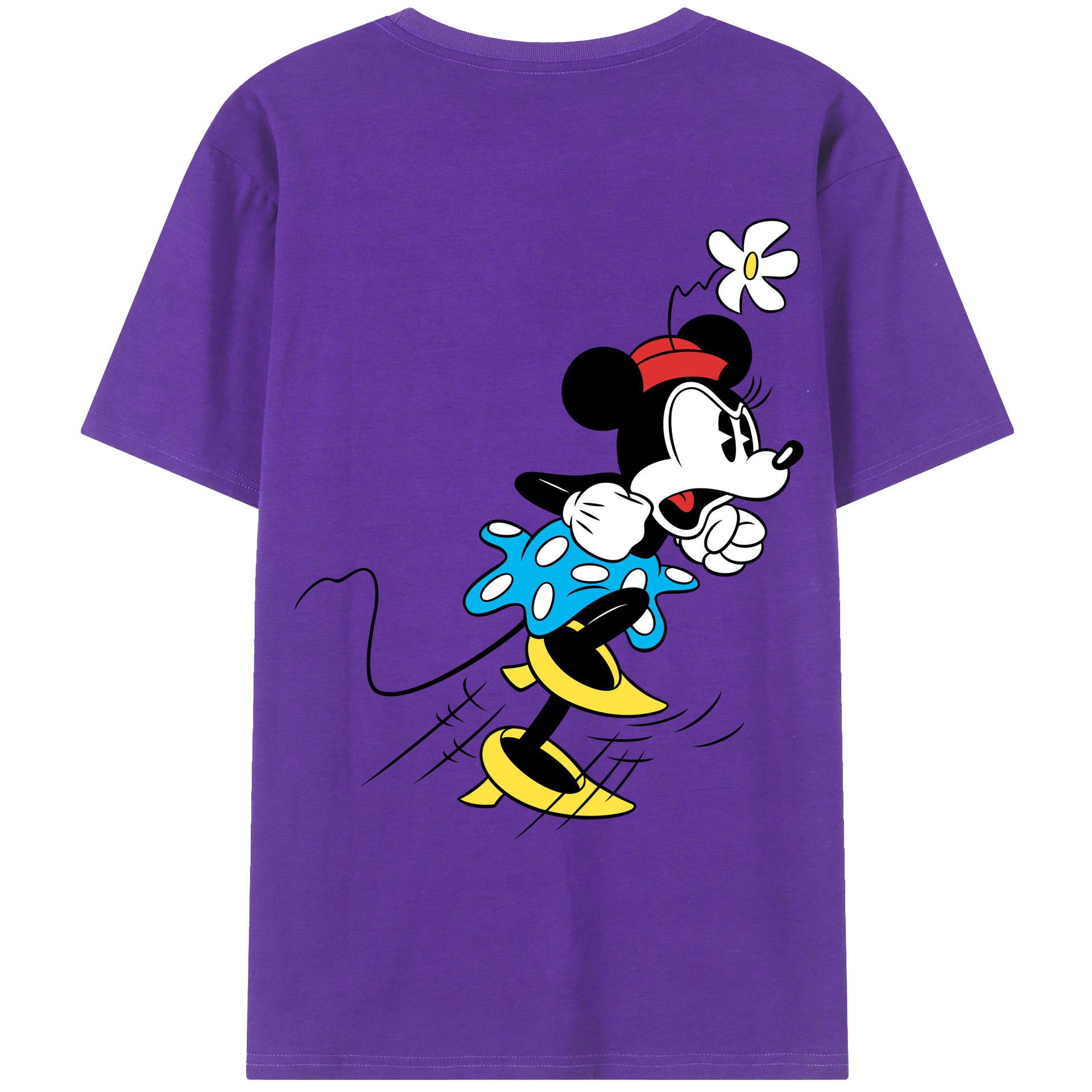 ミッキーマウス Mickey Mouse 綿100％ メンズ半袖Tシャツ（バックプリント） 通気性